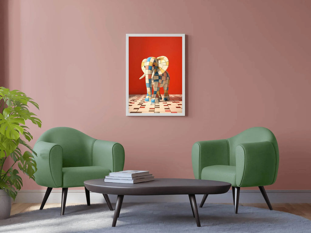 Colorful Robotic Elephant Animal Wall Art - beink online art store