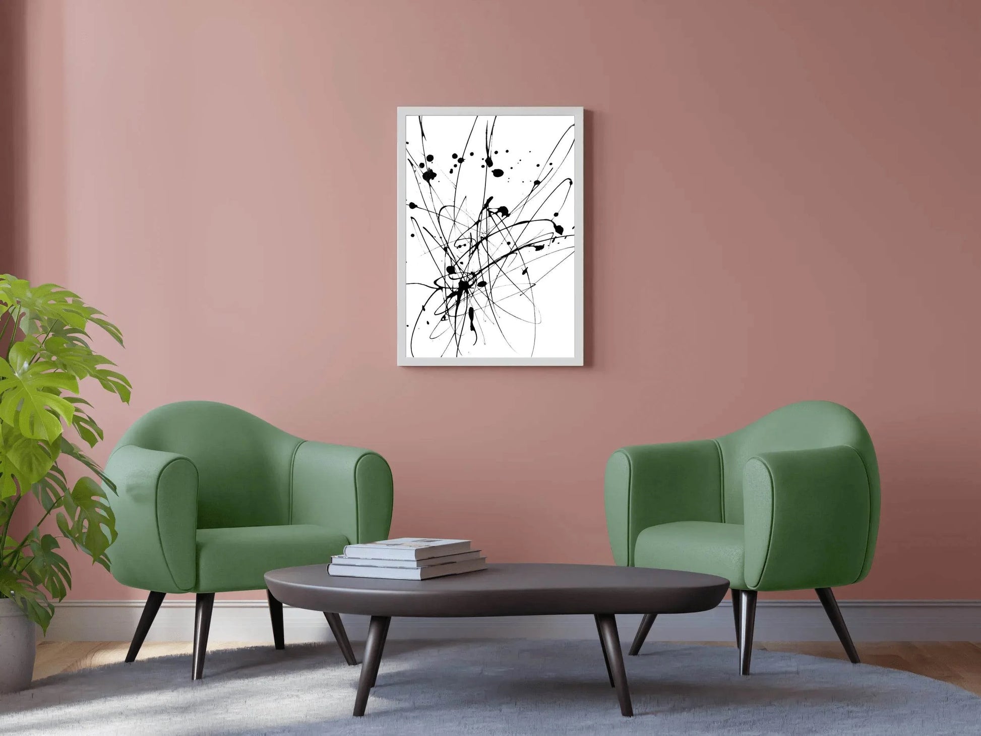 Black and White Inksplosion Modern Wall Art - beink online art store