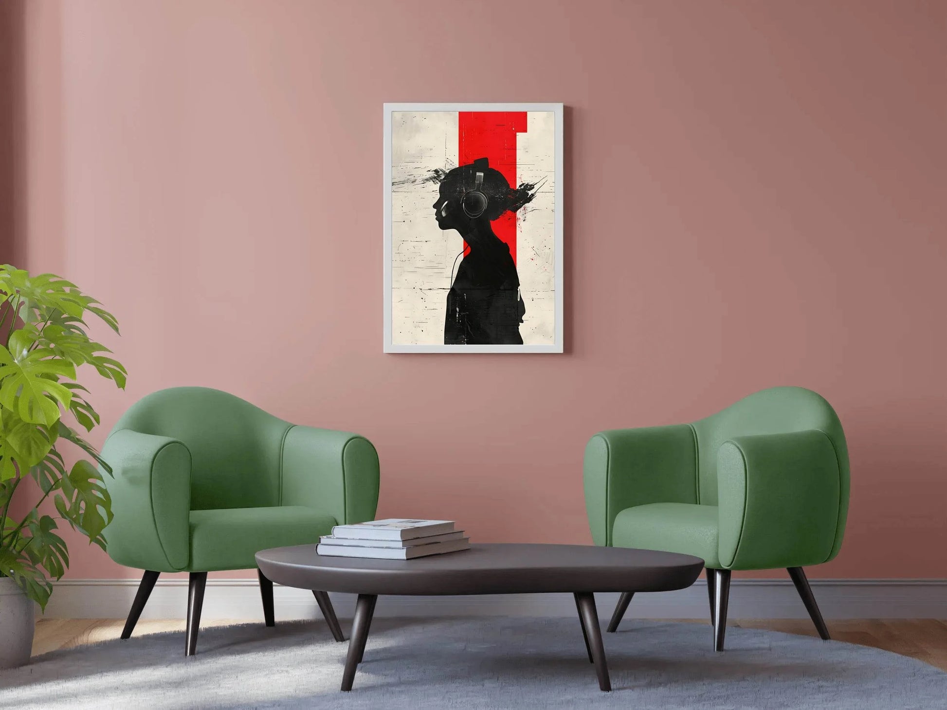 Girl Wearing Headphones Wall Art - beink online art store
