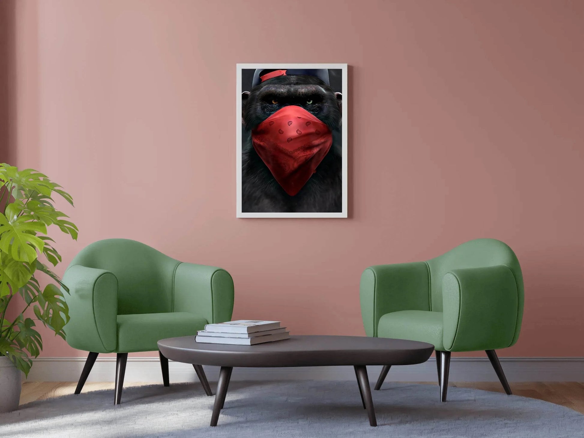 Gorilla Face Mask Wall Art - beink online art store