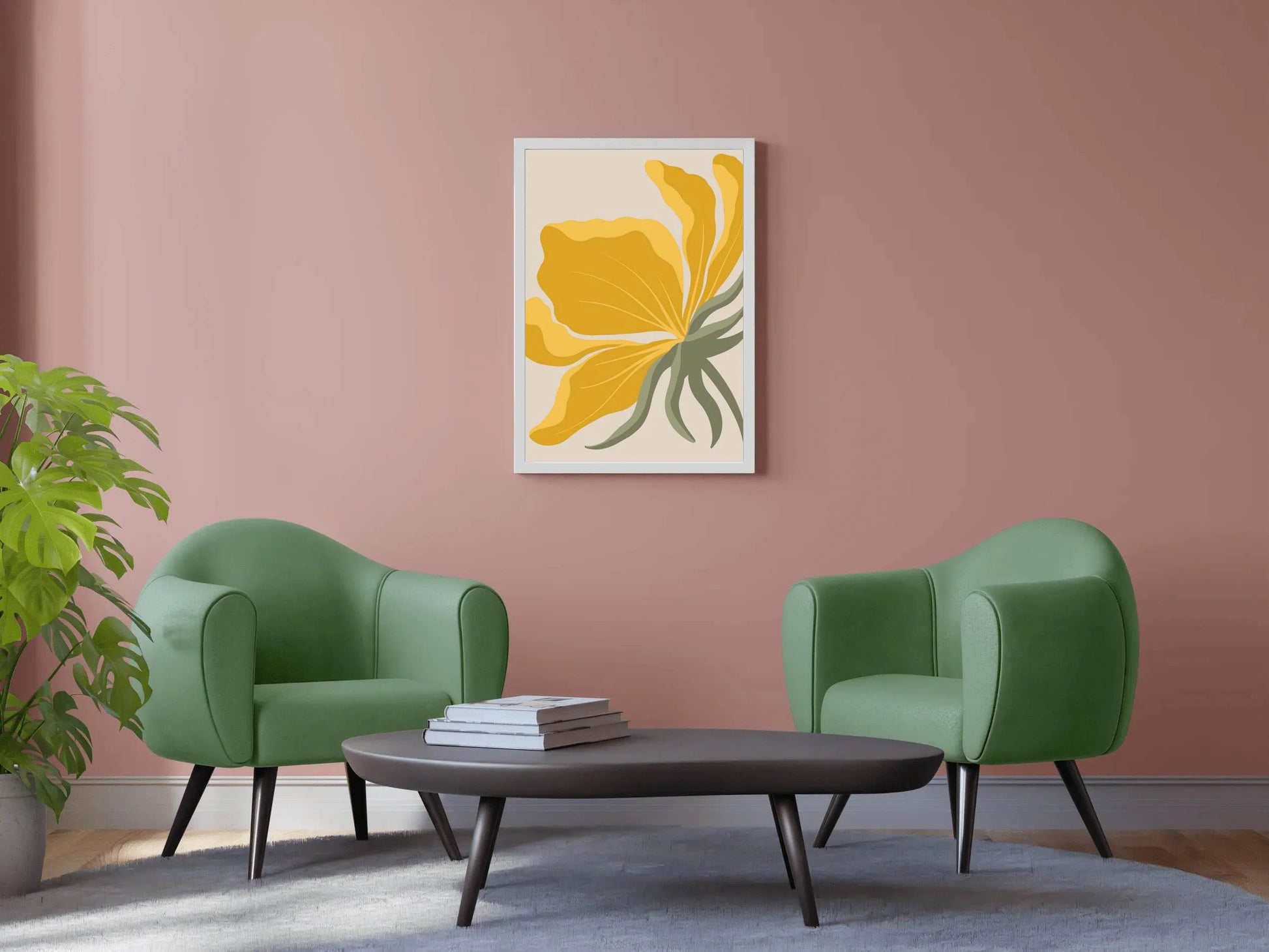 Abstract Stylized Yellow Bloom Flower ArtWork - beink online art store