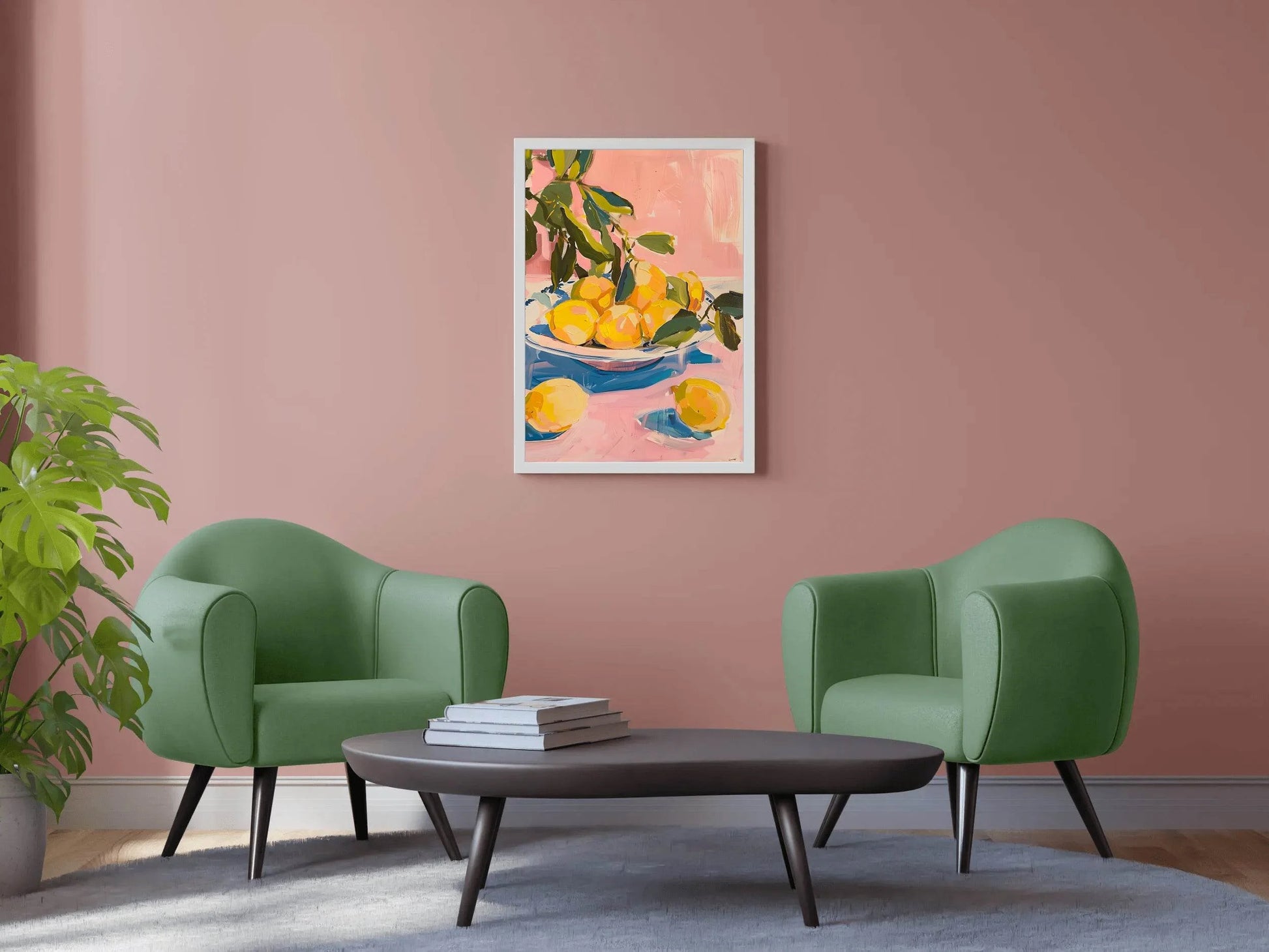 Freshly Picked Lemons on a Plate Wall Art - beink online art store