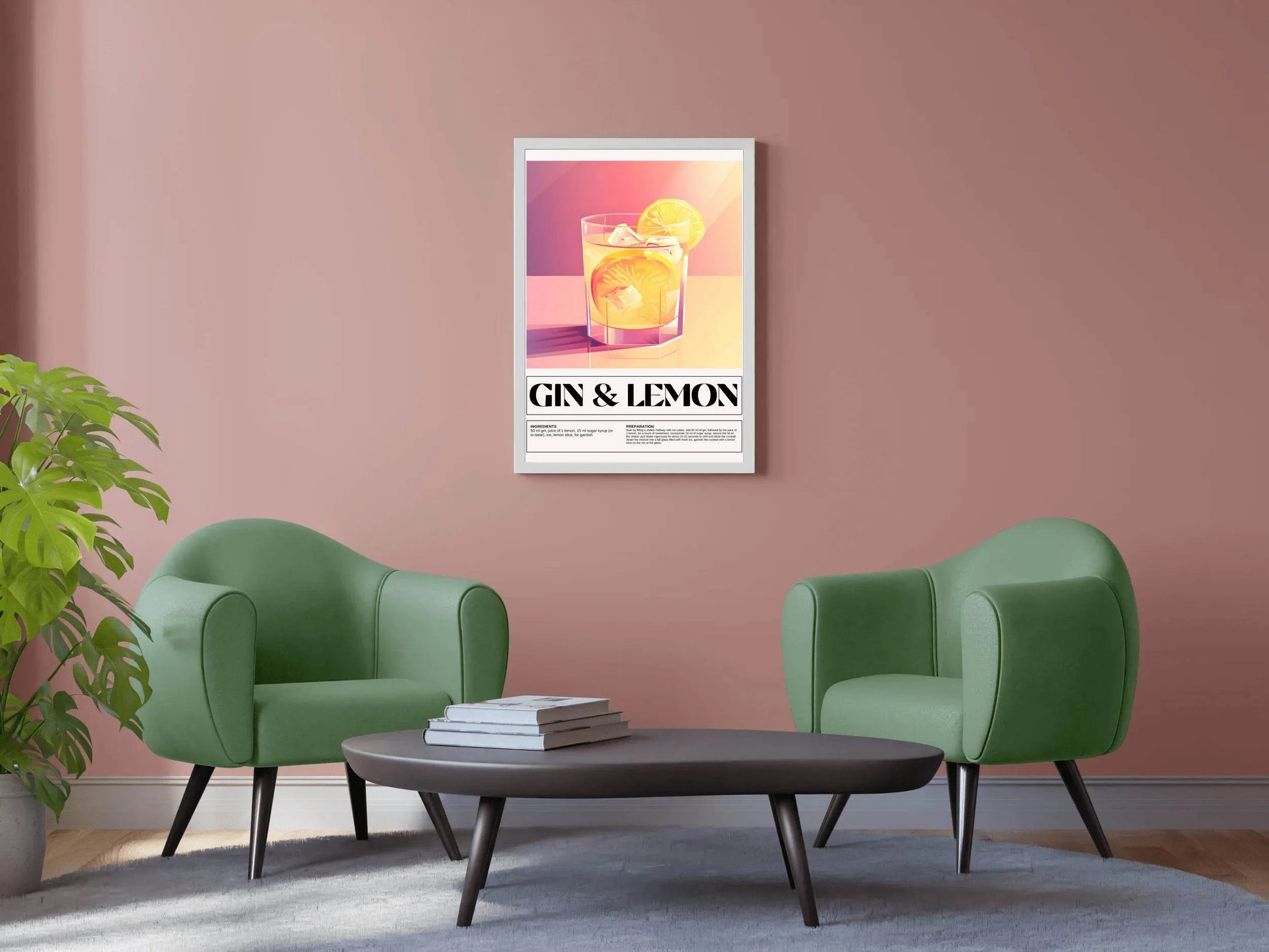 Lemon Gin Drink Wall Art - beink online art store