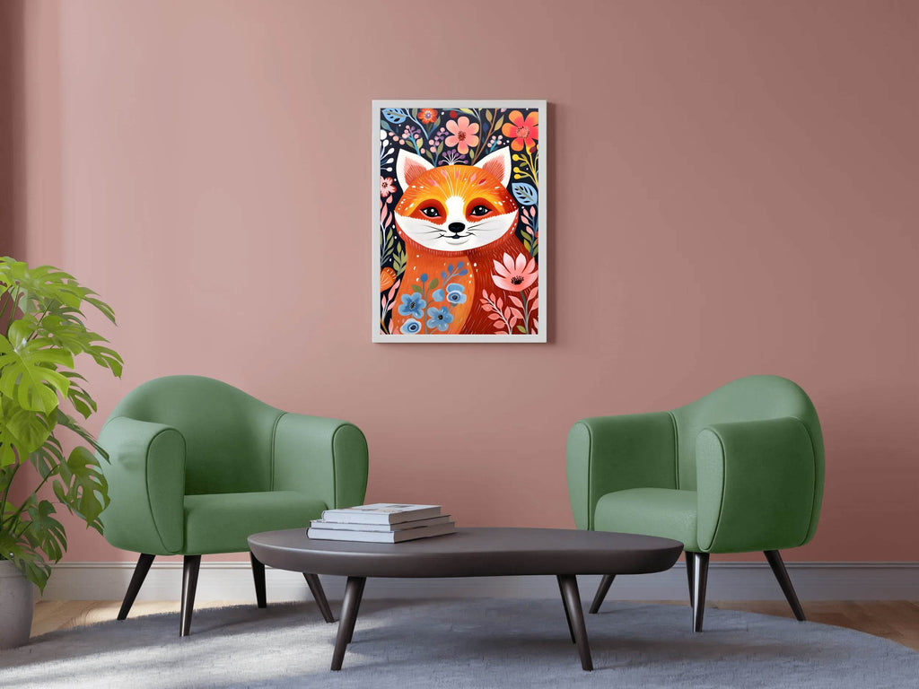 Colorful Painting of Smiling Fox - beink online art store
