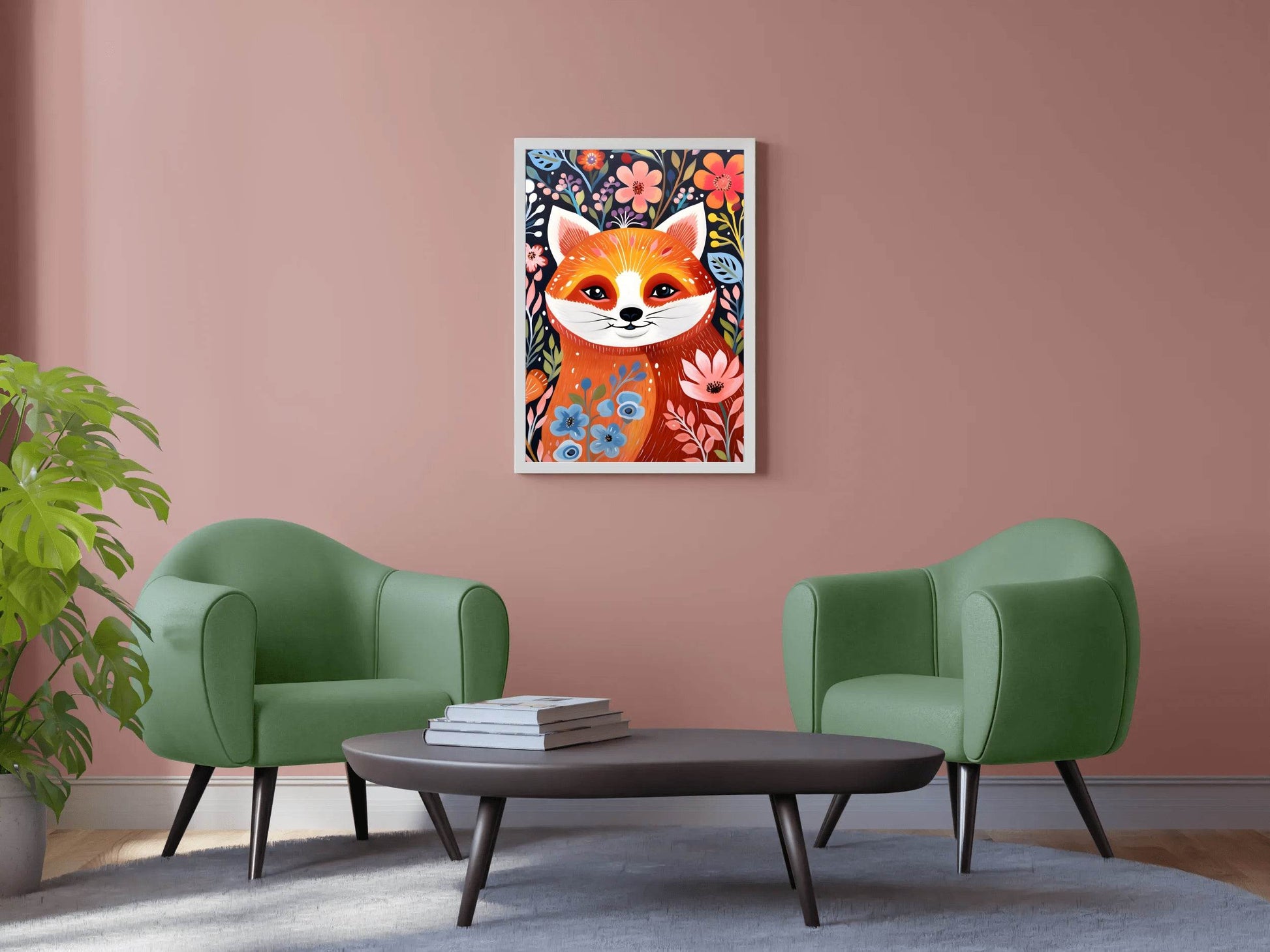 Colorful Painting of Smiling Fox - beink online art store
