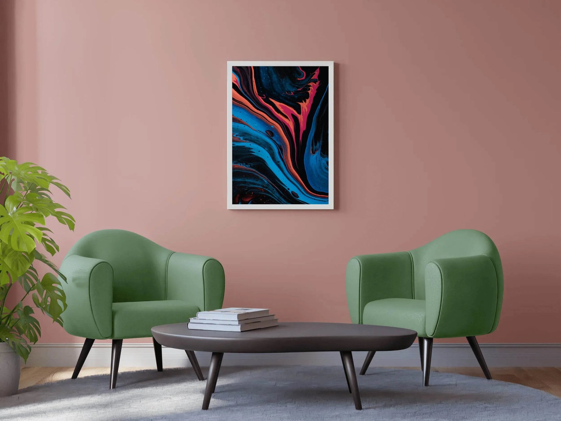 Long Run Broad Dark Colors Oil Paint Abstrat Wall Art - beink online art store
