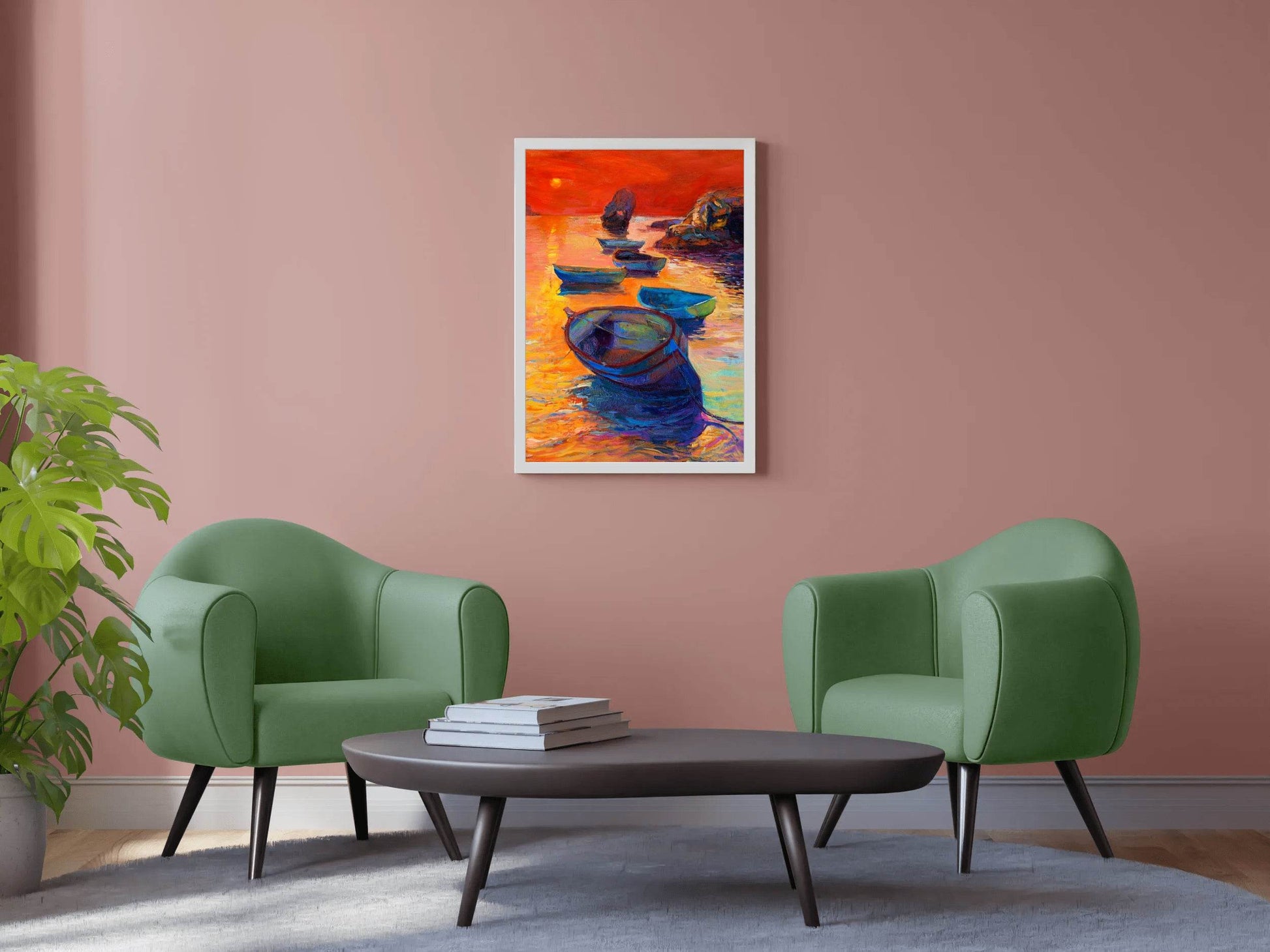 Small Boats at Sunset Wall Art - beink online art store