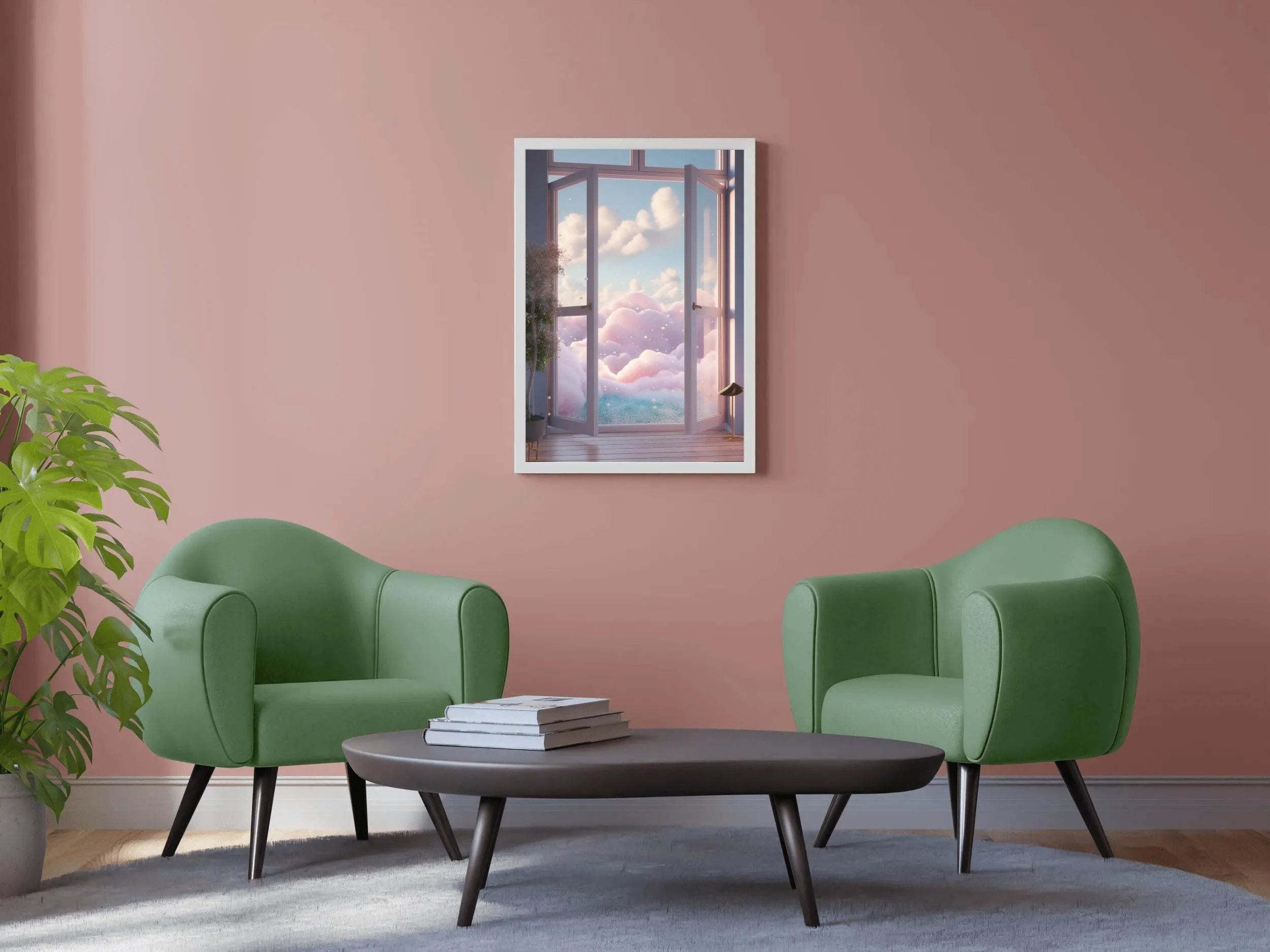 Room with window and surreal view Anime Wall Art - beink online art store
