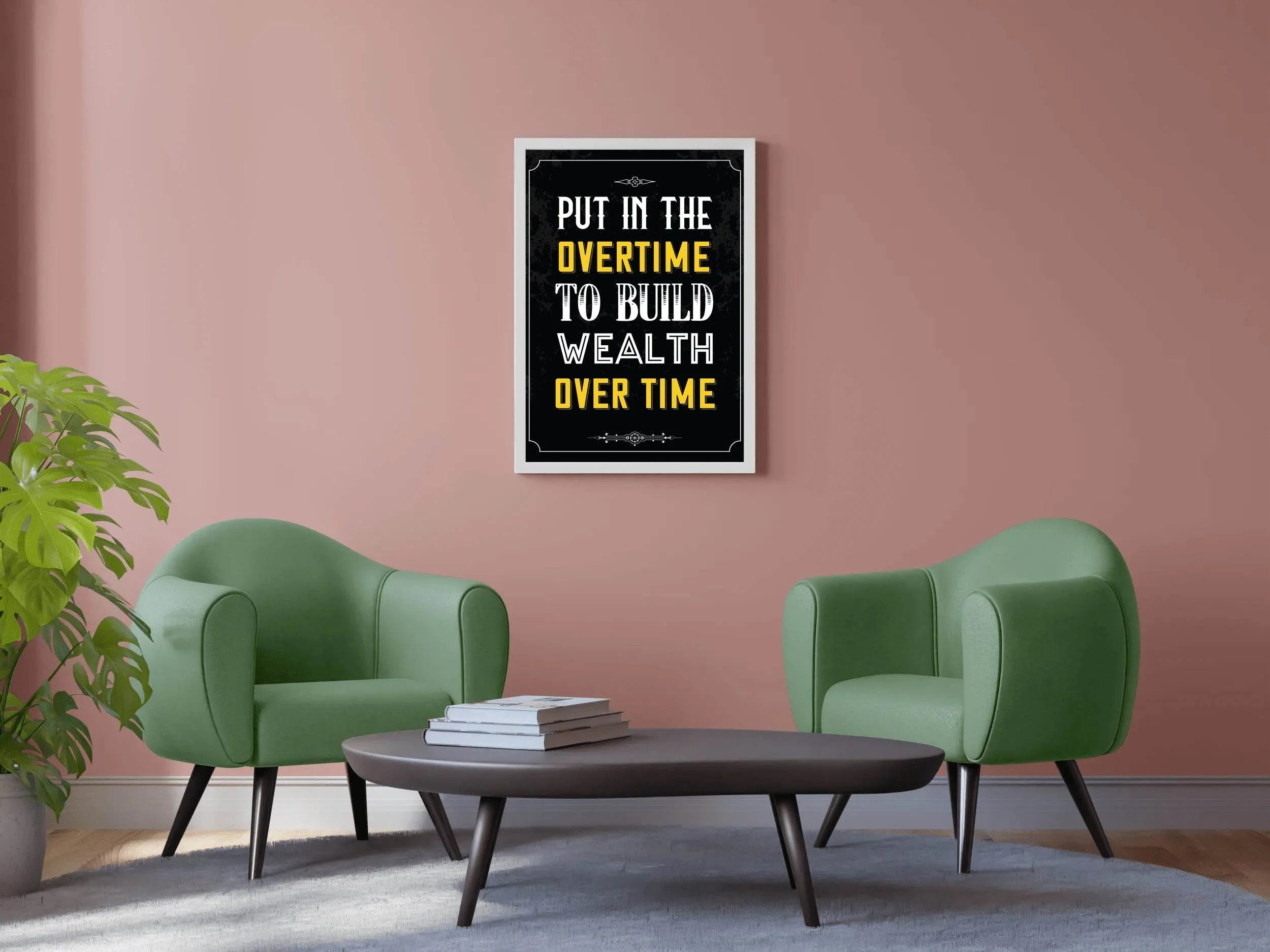 Build Wealth Over Time Investing Motivational Wall Art - beink online art store