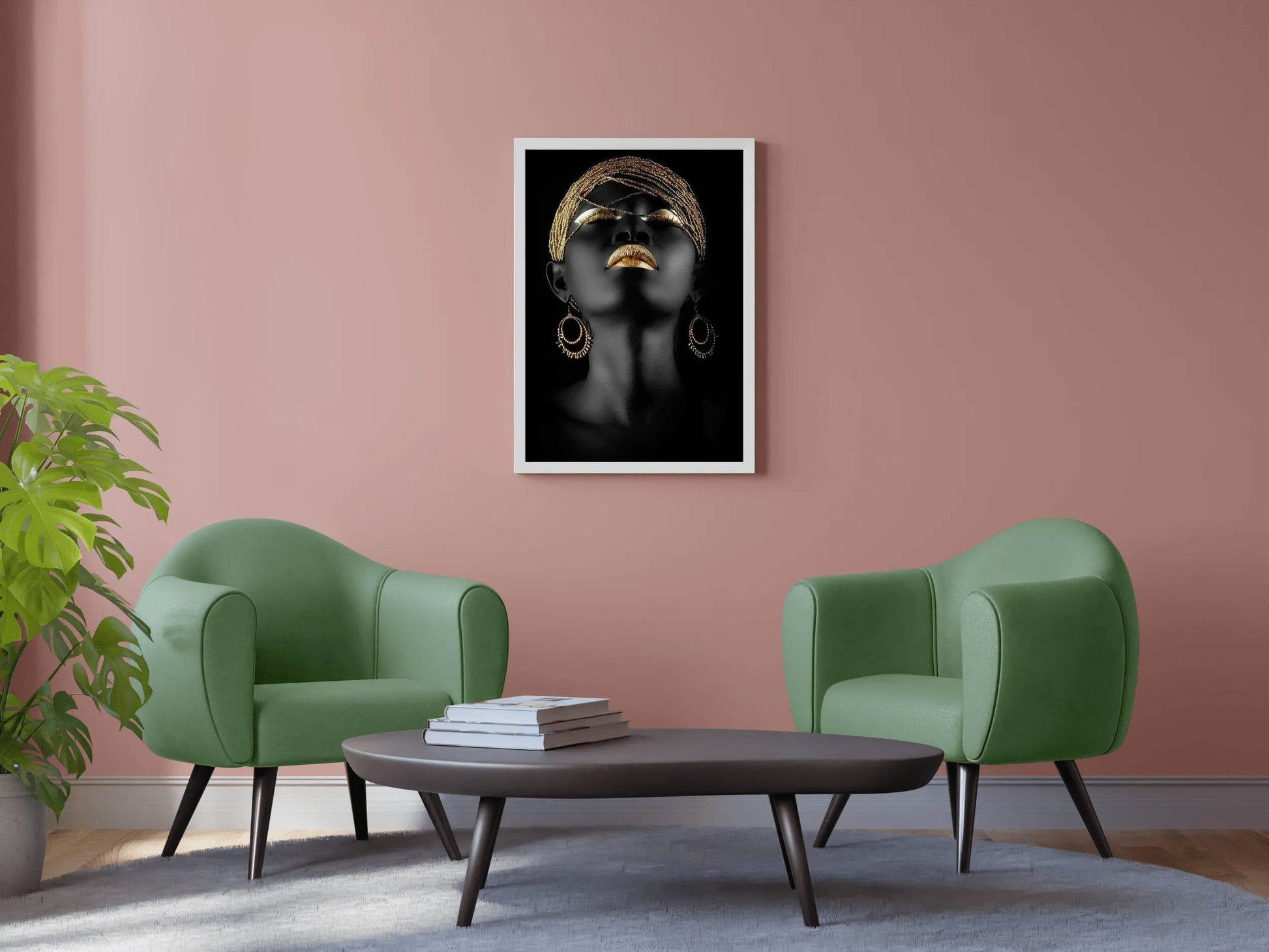 Girl Black Woman with Gold Wall Art - beink online art store