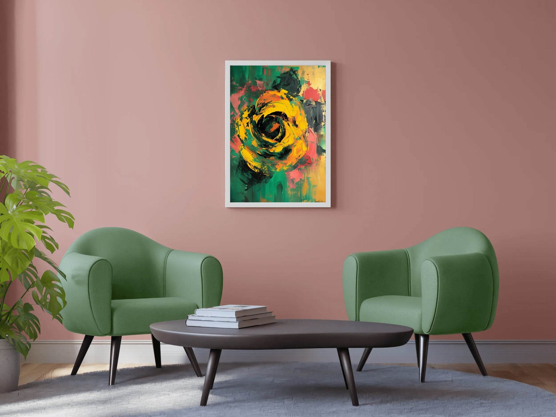 Yellow Rose Painting Wall Art - beink online art store