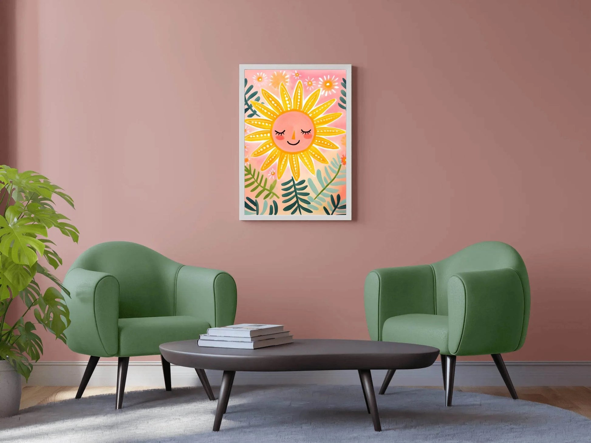 Watercolor Painting of Smiling Sun - beink online art store