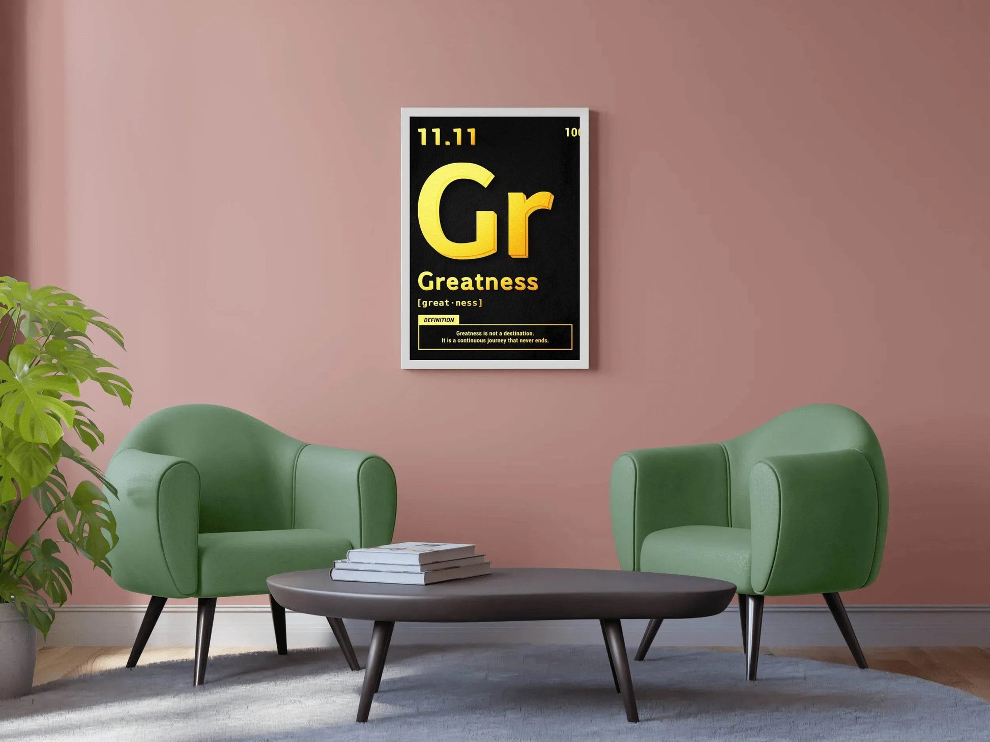 11.11 Greatness Motivational Gold Wall Art - beink online art store