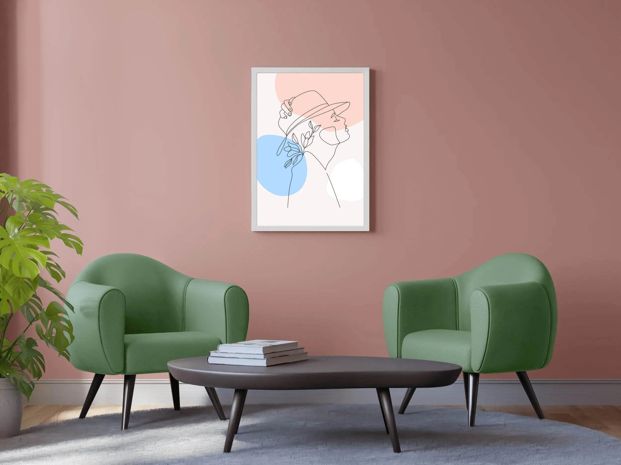 Woman With Olive Leaves Wall Art - beink online art store