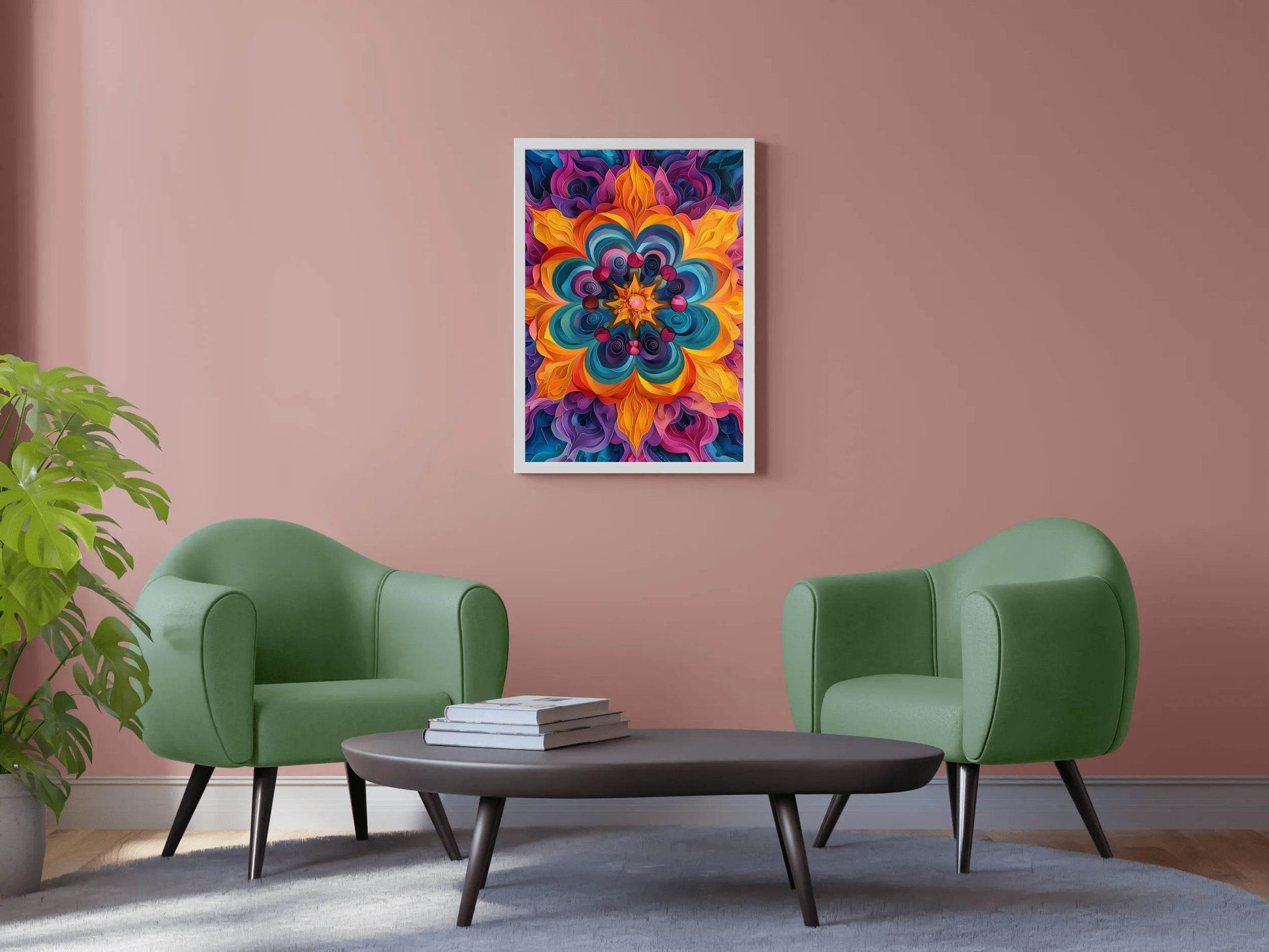 Flower Mandala Pattern Wall Art - beink online art store