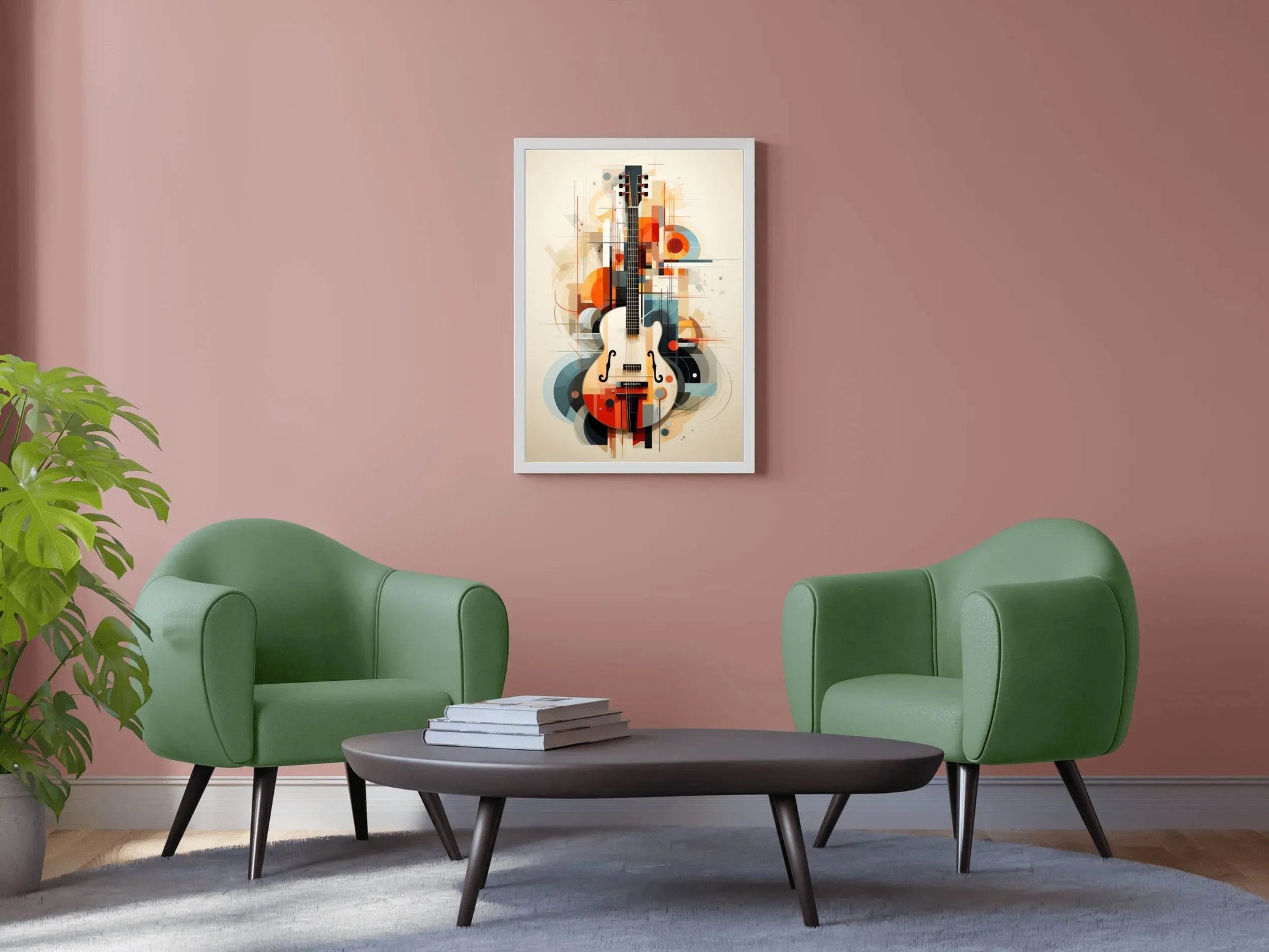 Guitar With Graphic Design Wall Art - beink online art store