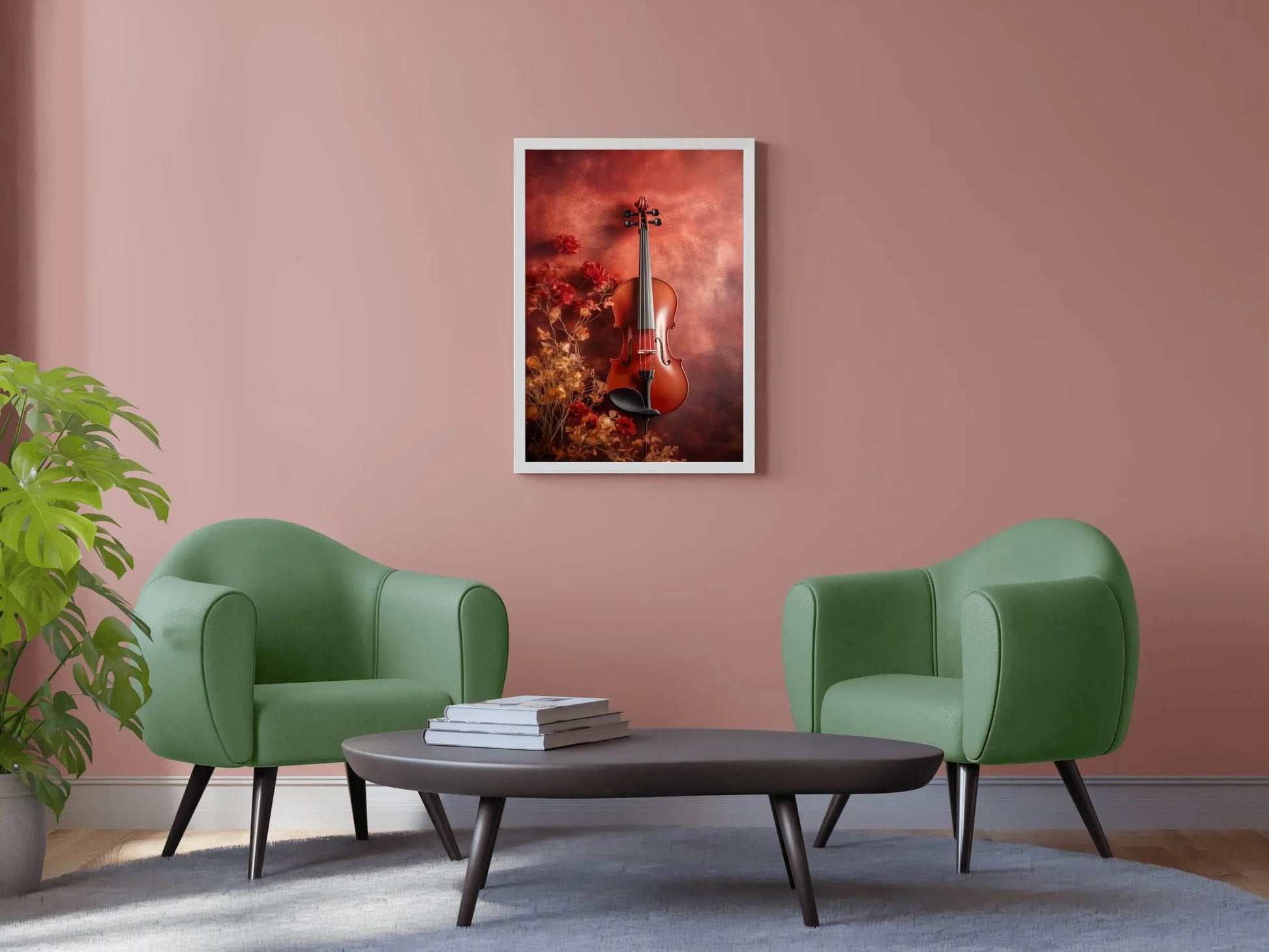 Old Red Wood Violin Wall Art - beink online art store