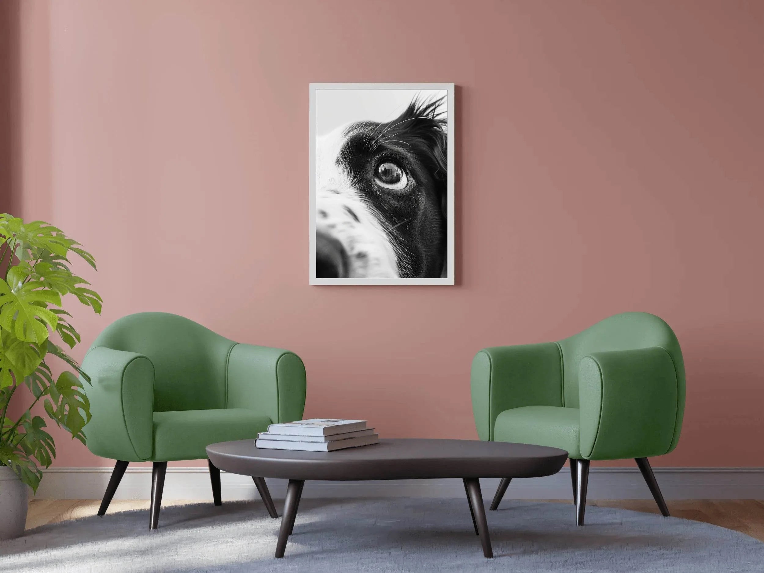 Border Collie Dog Black & White Wall Art - beink online art store