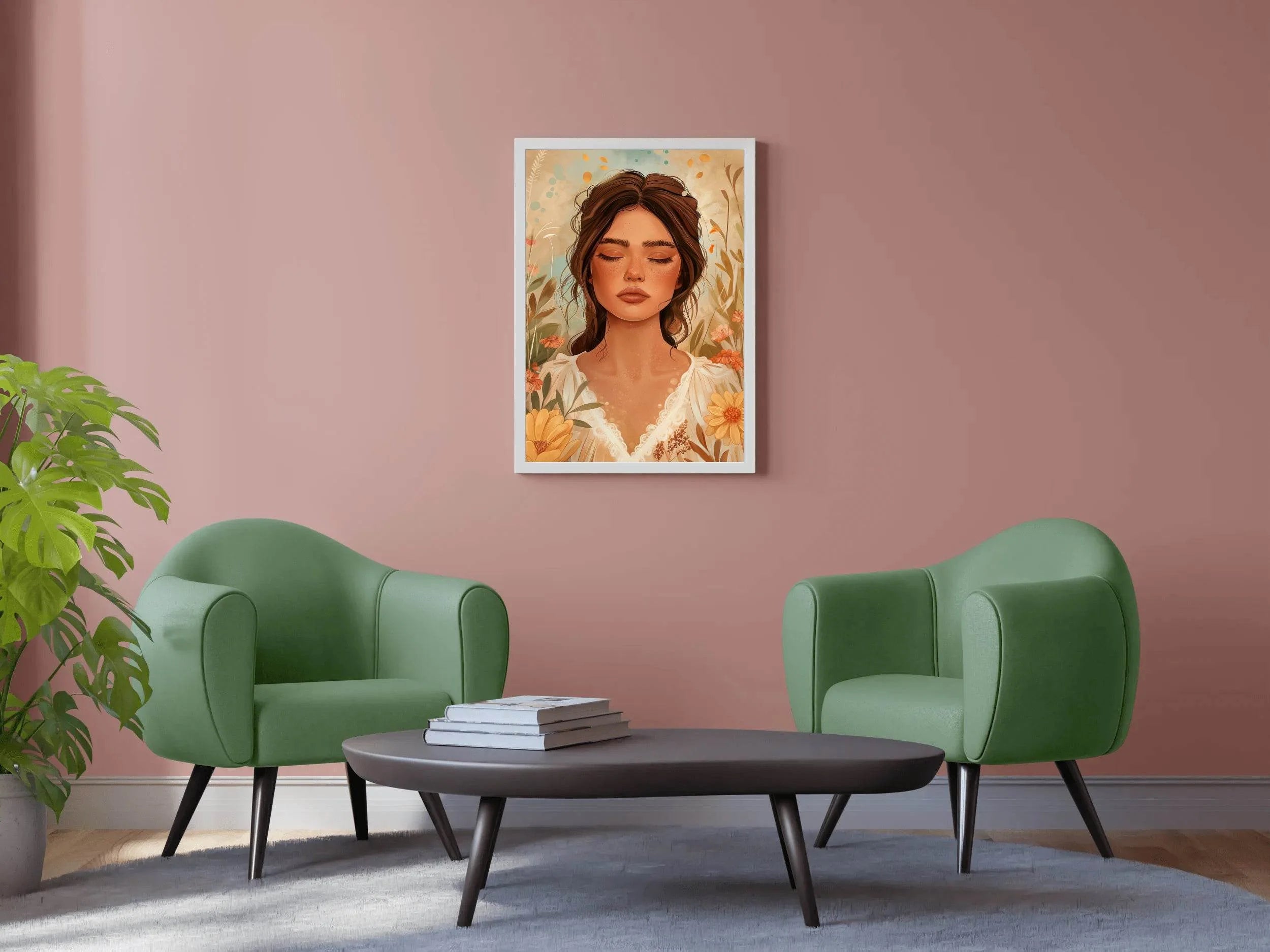 Woman Illustration Boho Feminine ArtWork - beink online art store