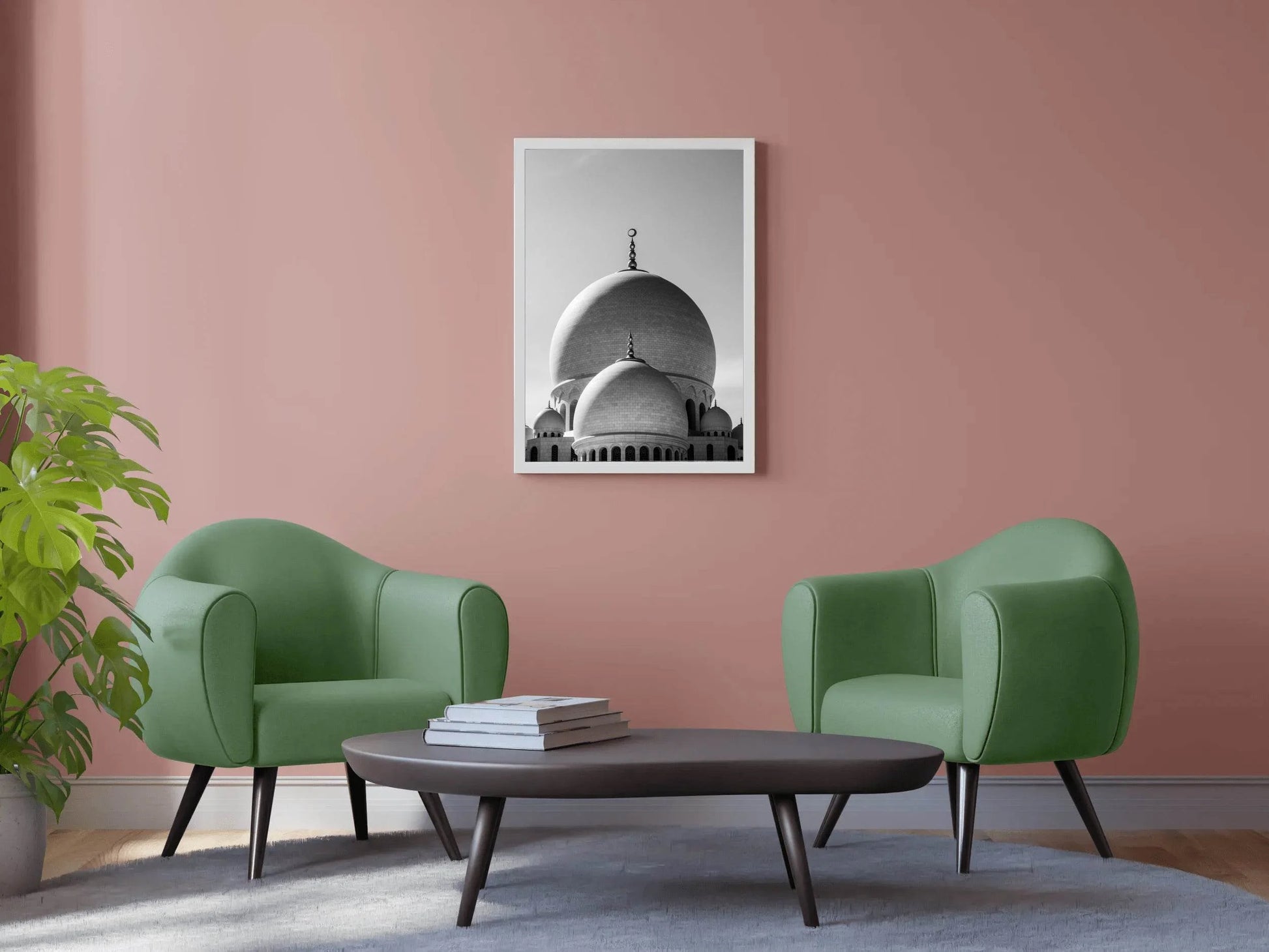 Abu Dhabi Grand Mosque Black & White Wall Art - beink online art store