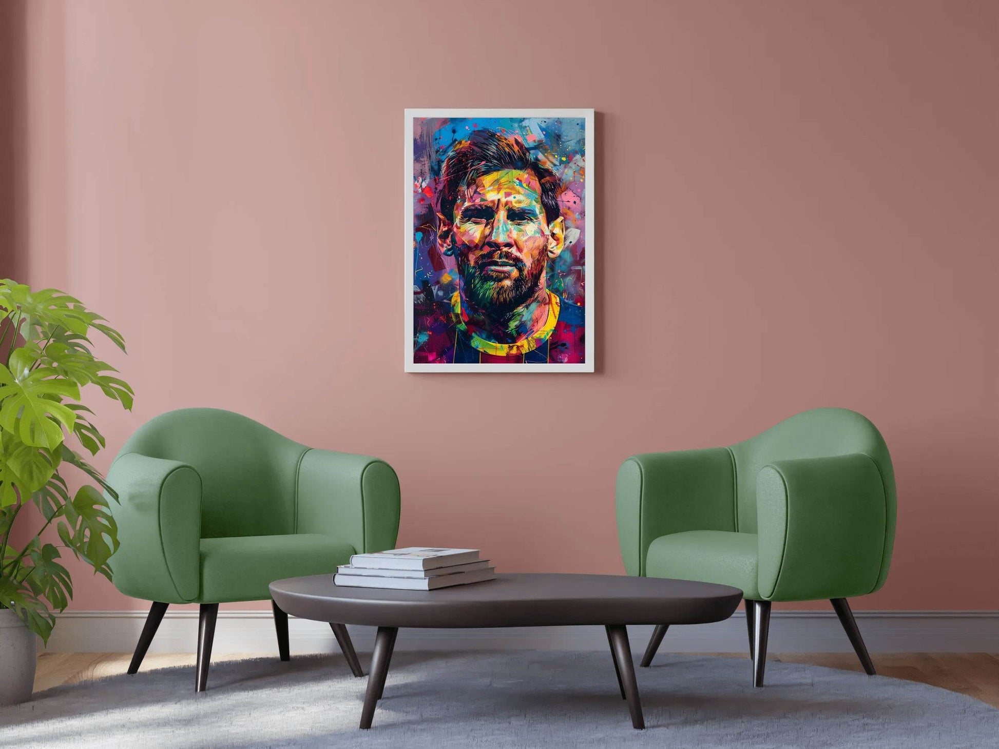 Lionel Messi Colorful watercolor painting Wall Art - beink online art store