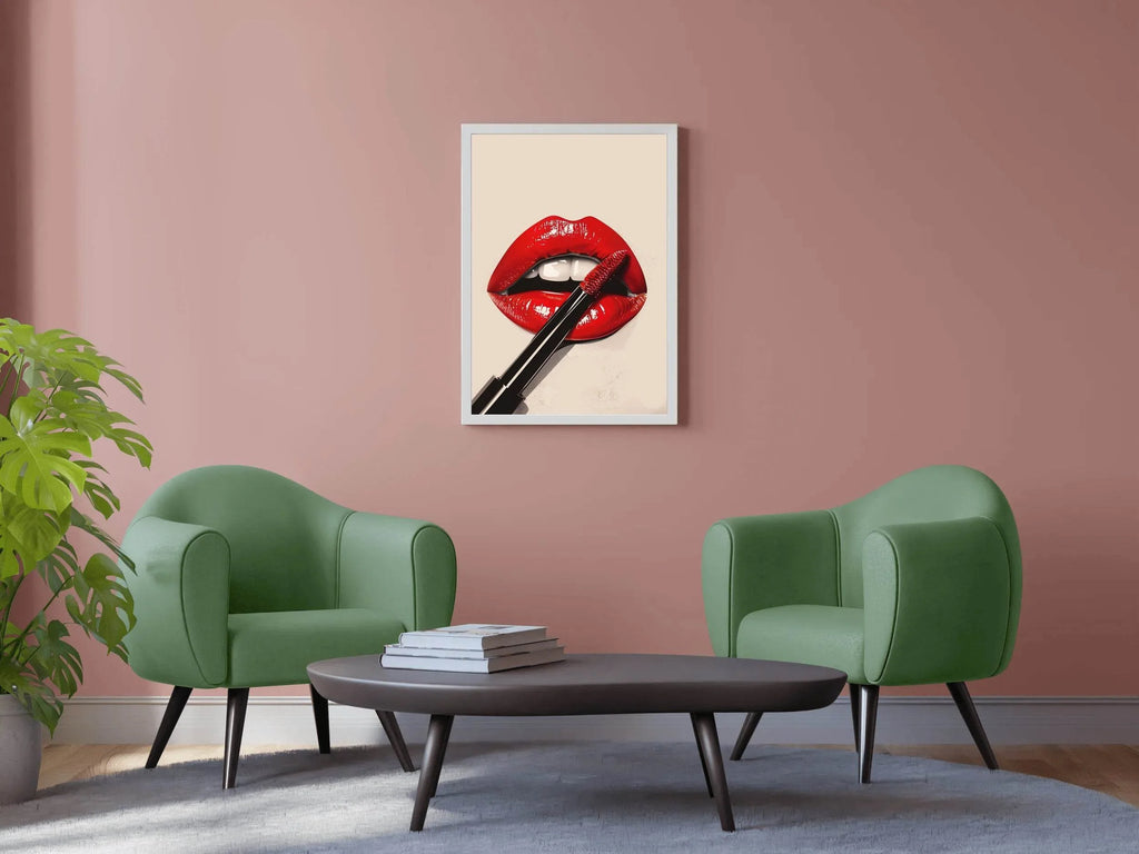 Red Lipstick On The Lips Wall Art - beink online art store