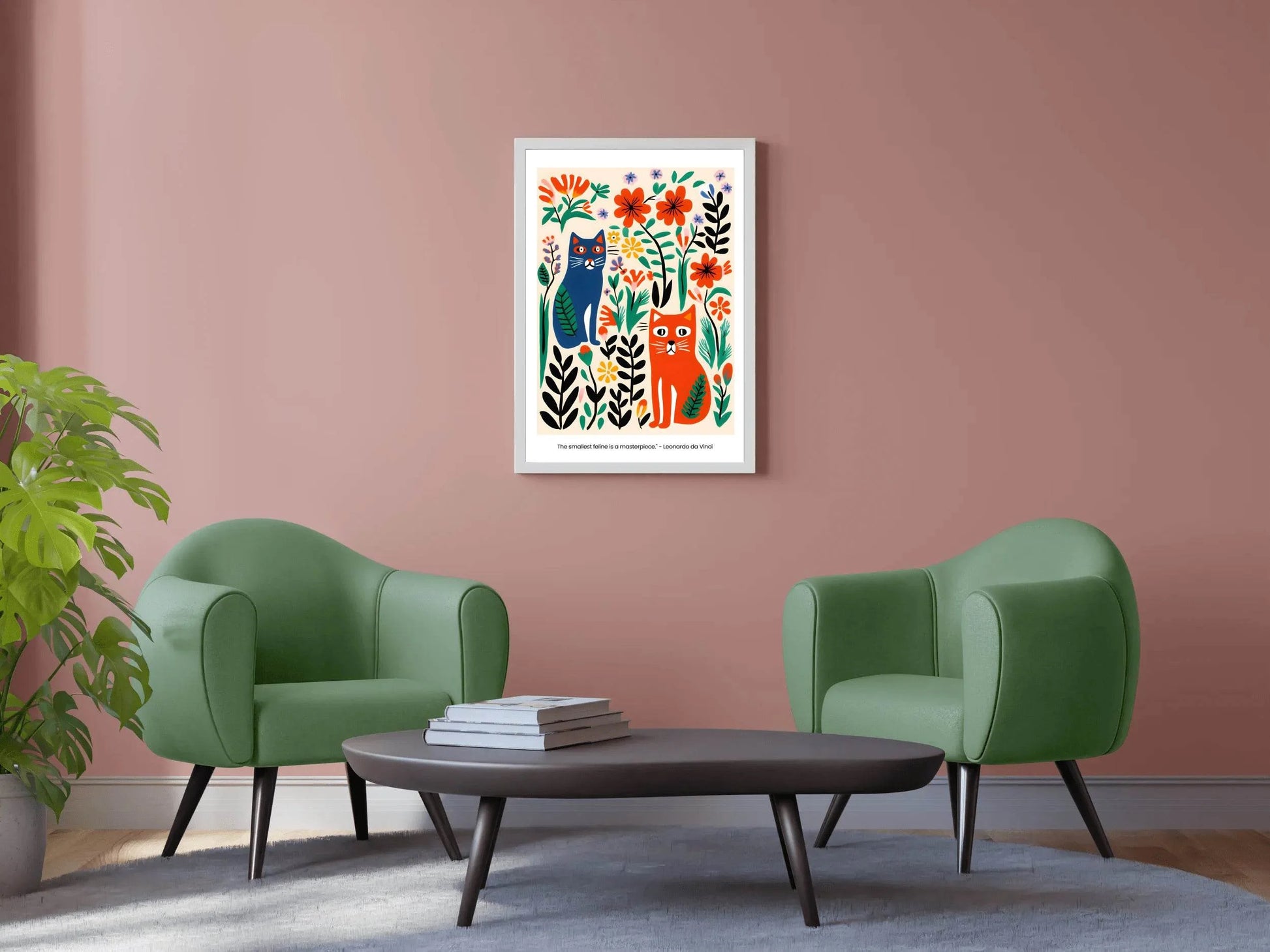Cats in The Garden Painting - beink online art store