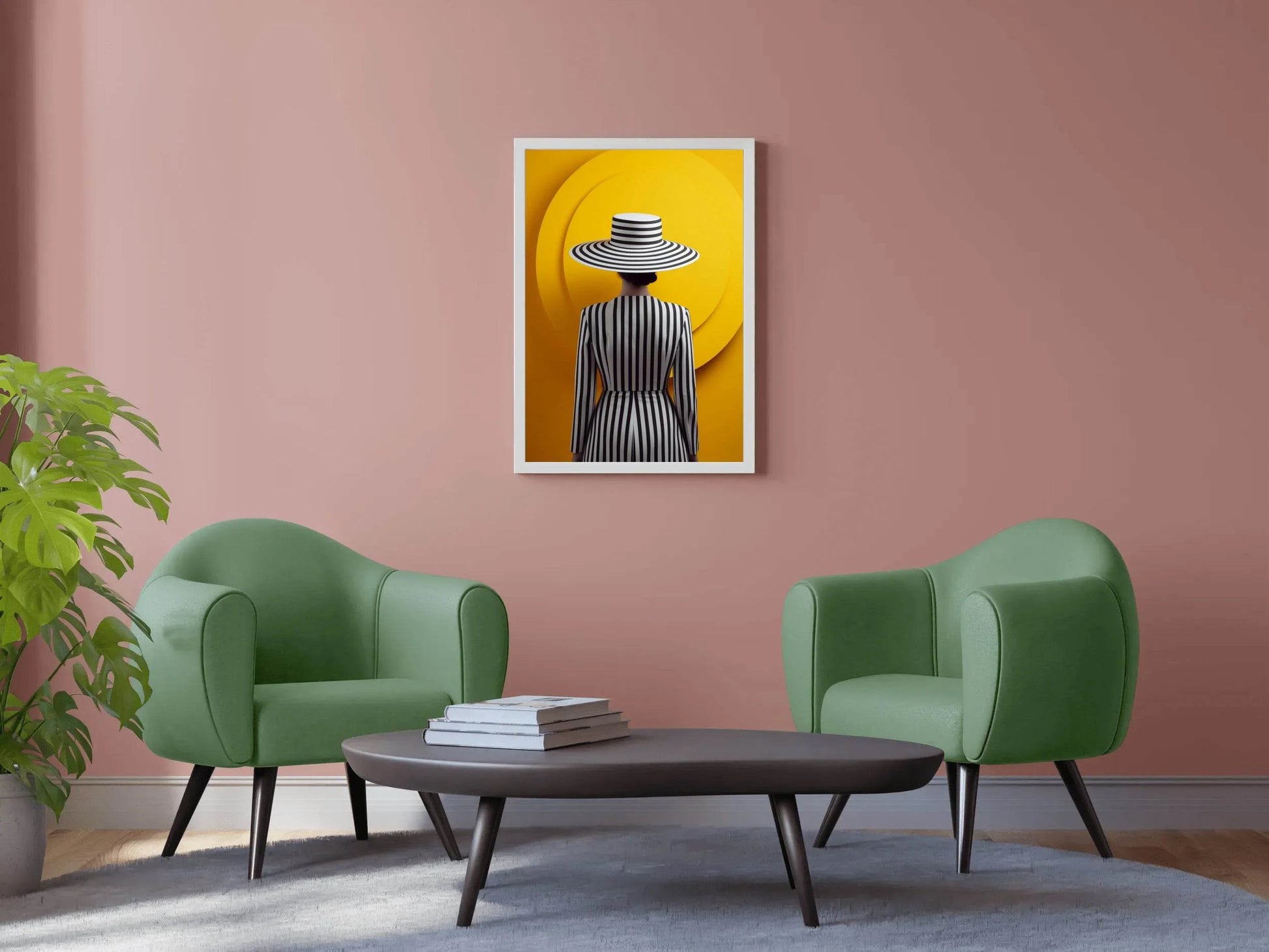 Female Hypnosis Model With Black And White Hat - beink online art store