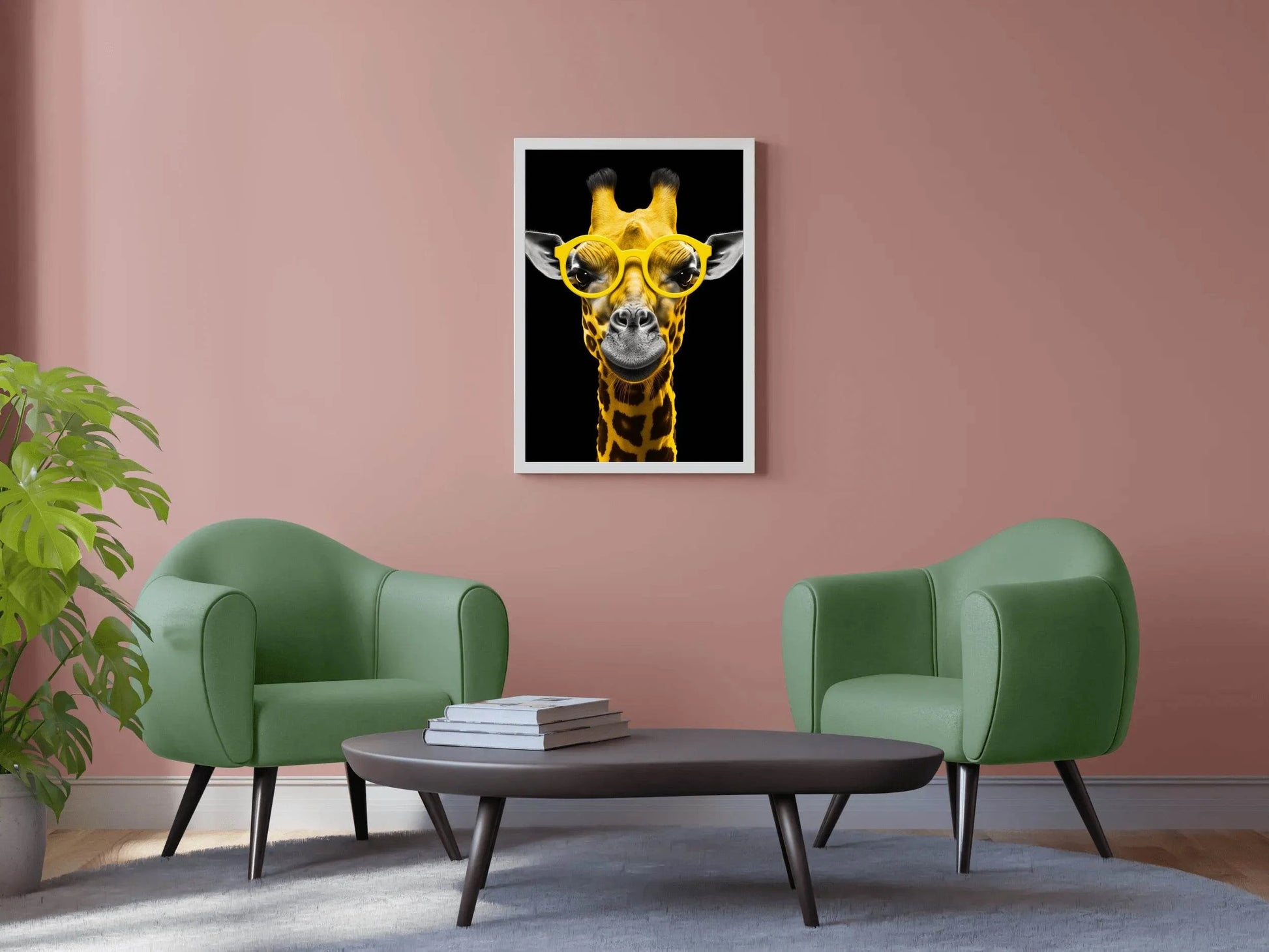 Yellow Cool Look Giraffe With Goggle Wall Art - beink online art store