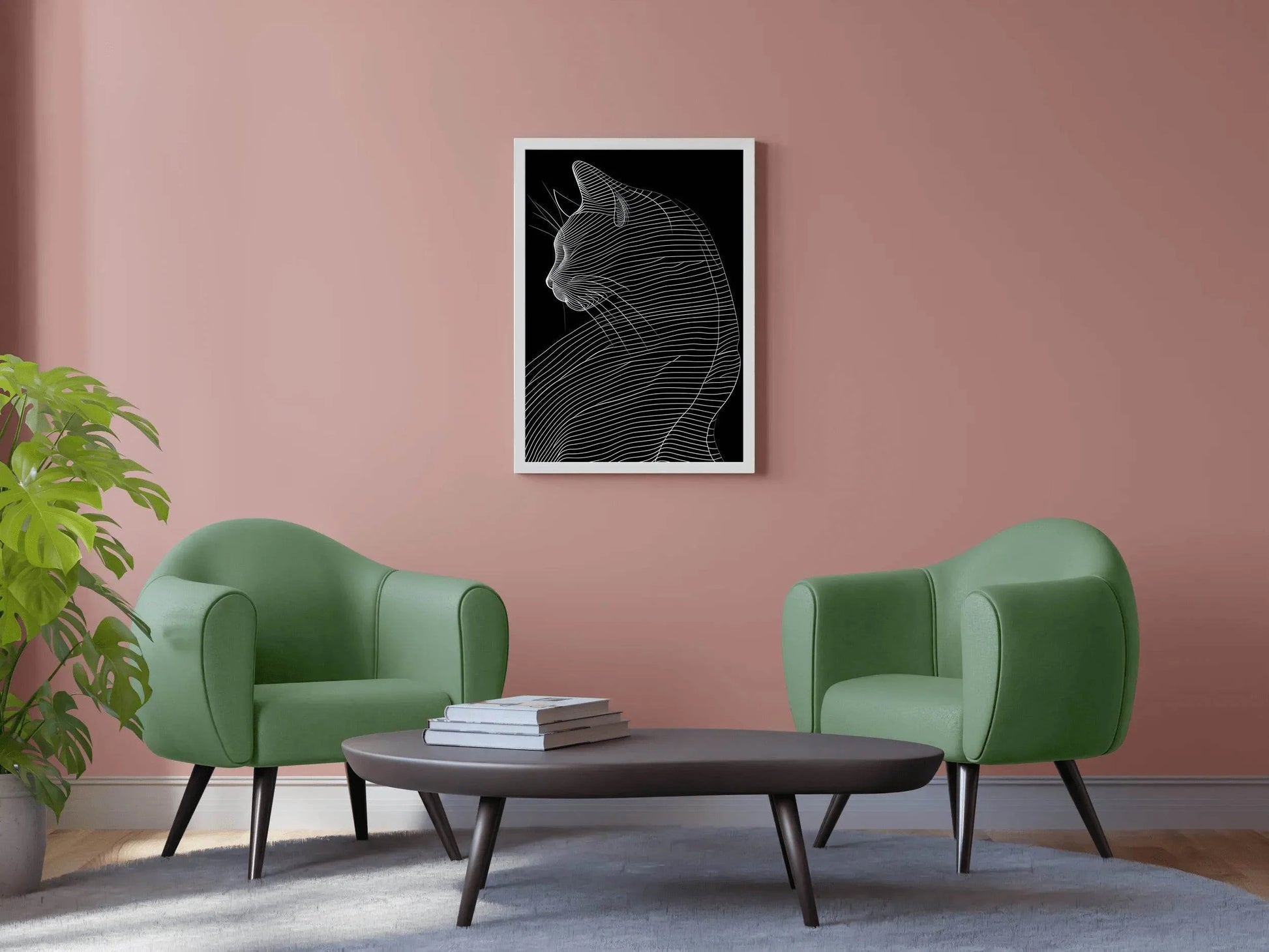 A Black and White Picture of a Cat - beink online art store