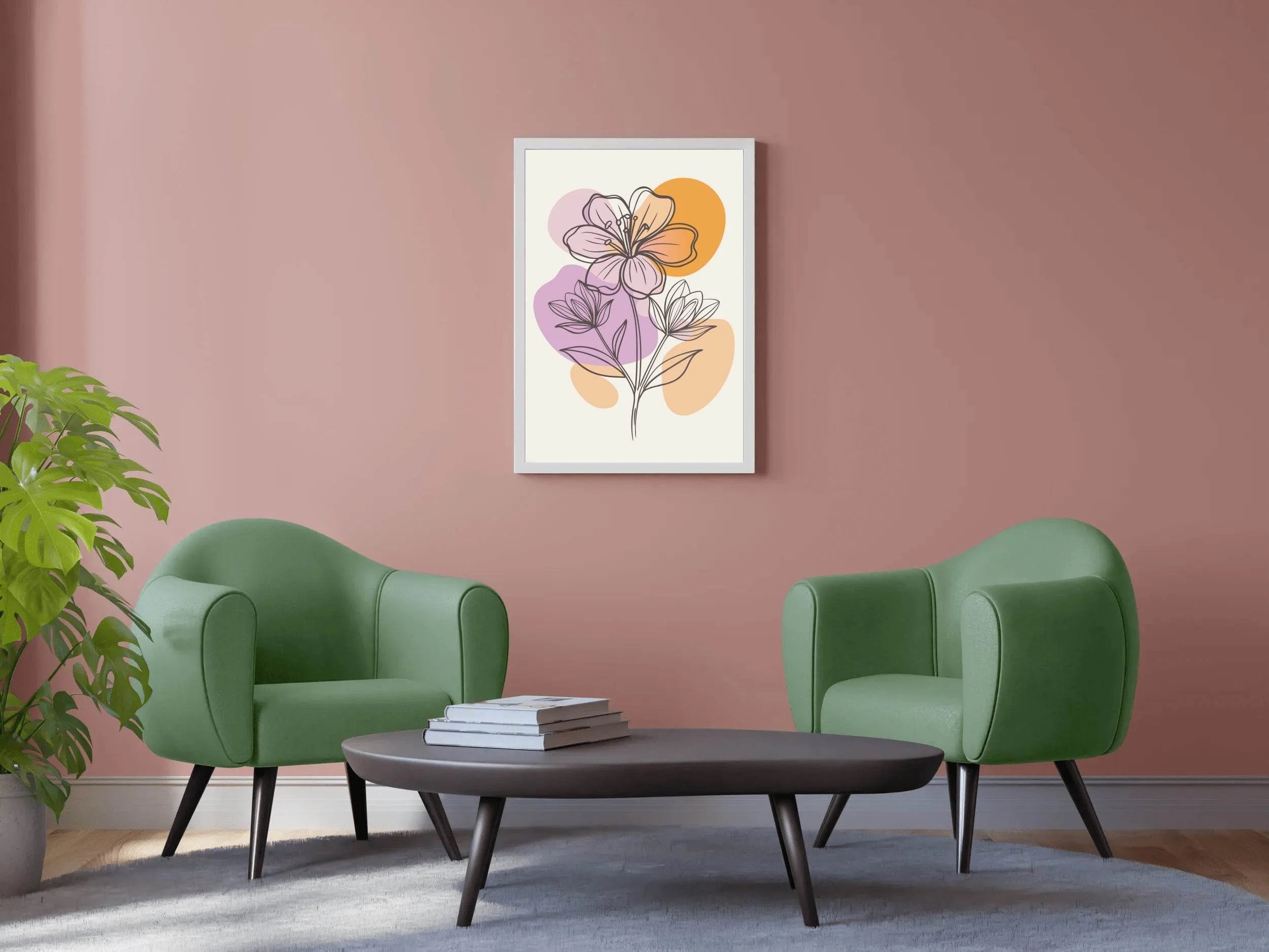 Beautiful Minimal Lilium Flower Wall Art - beink online art store