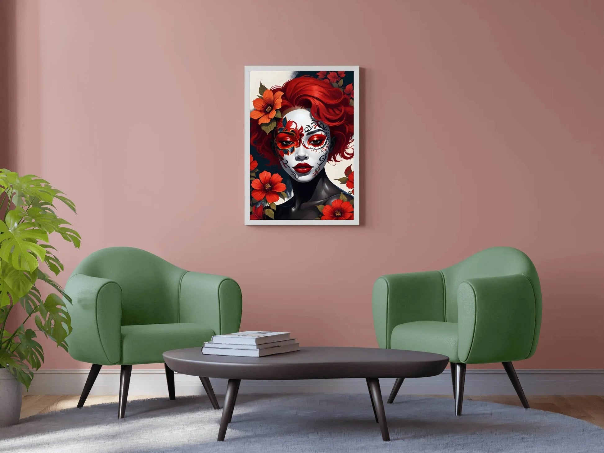 Day of the Dead Female Face Paint Illustration Wall Art - beink online art store