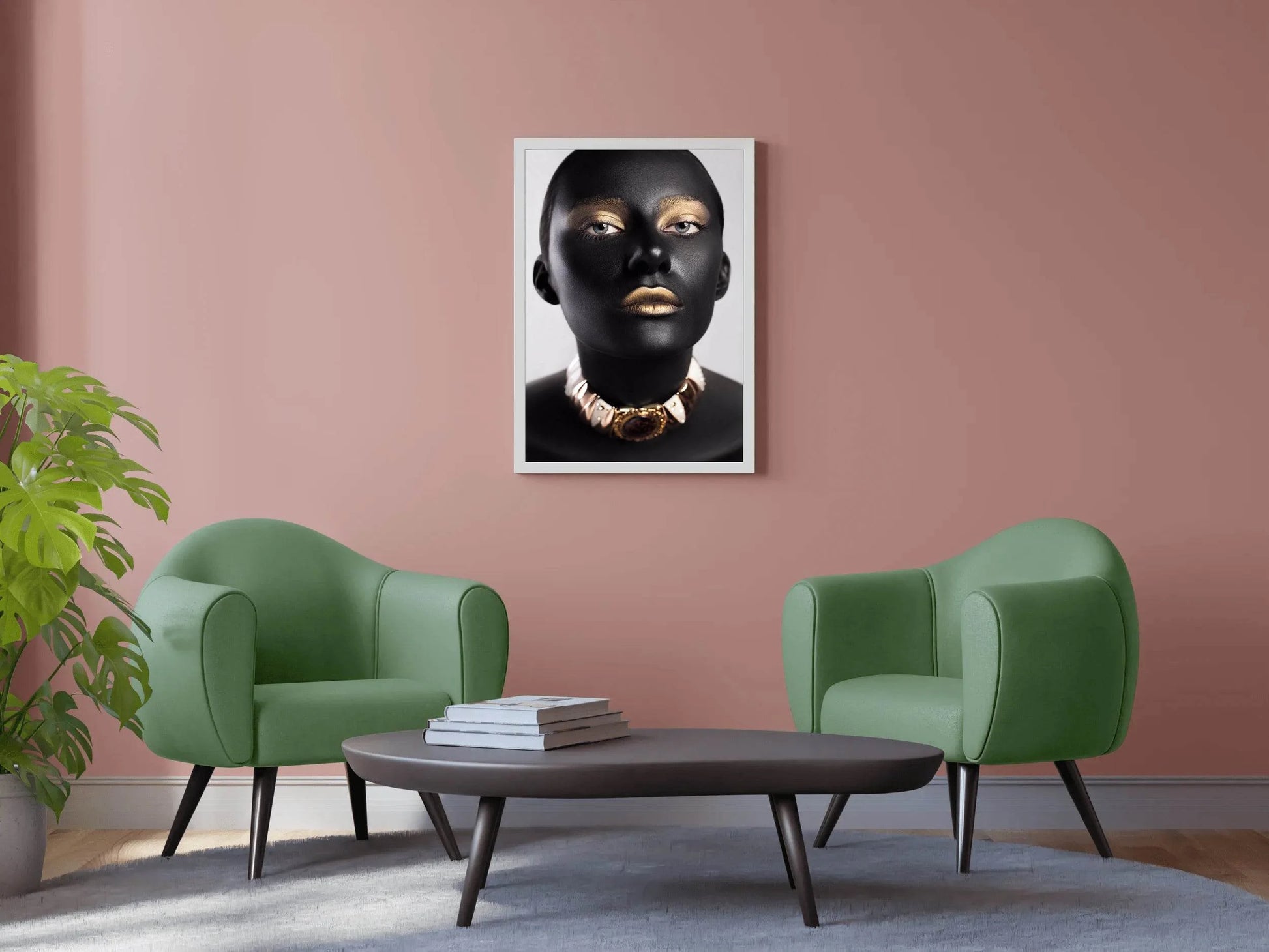 Arte Black Gold On a Woman Face Wall Art - beink online art store