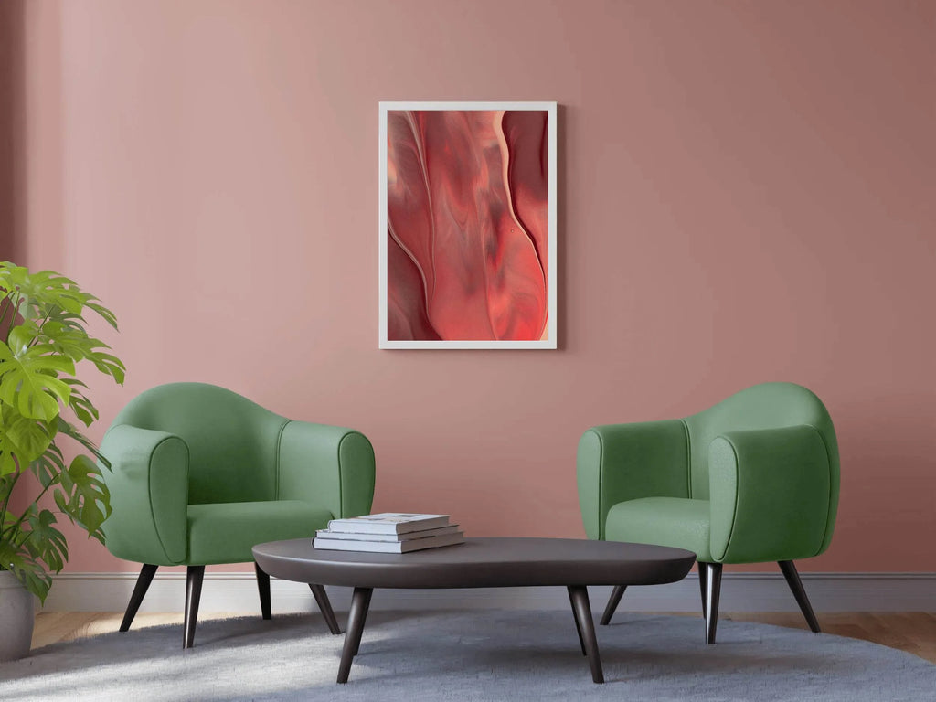 Red Oil Paint Background Abstract Wall Art - beink online art store