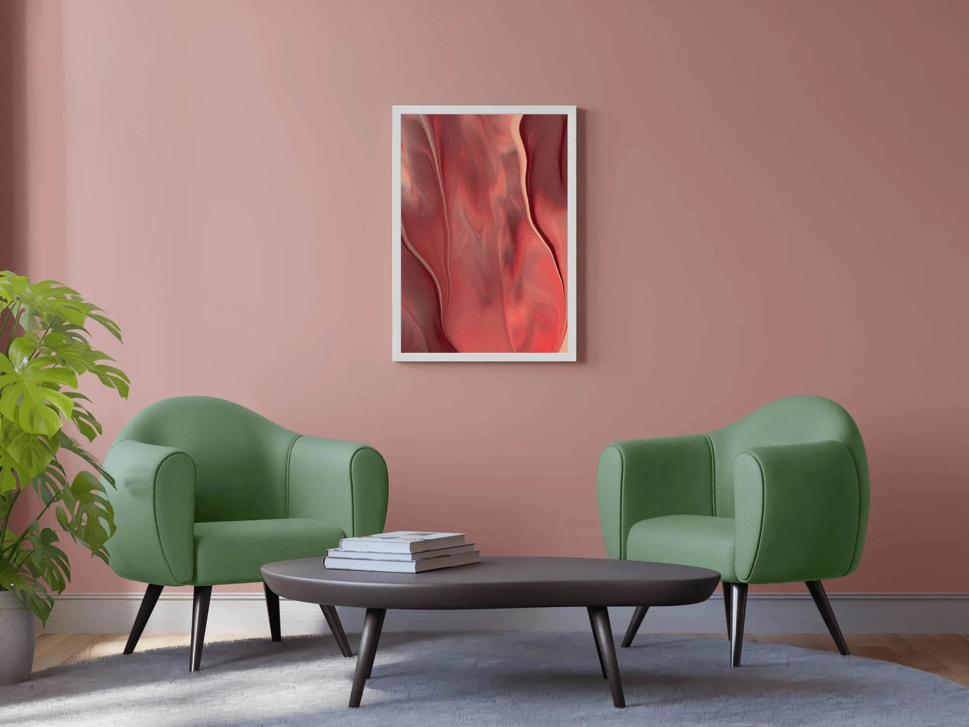 Red Oil Paint Background Abstract Wall Art - beink online art store