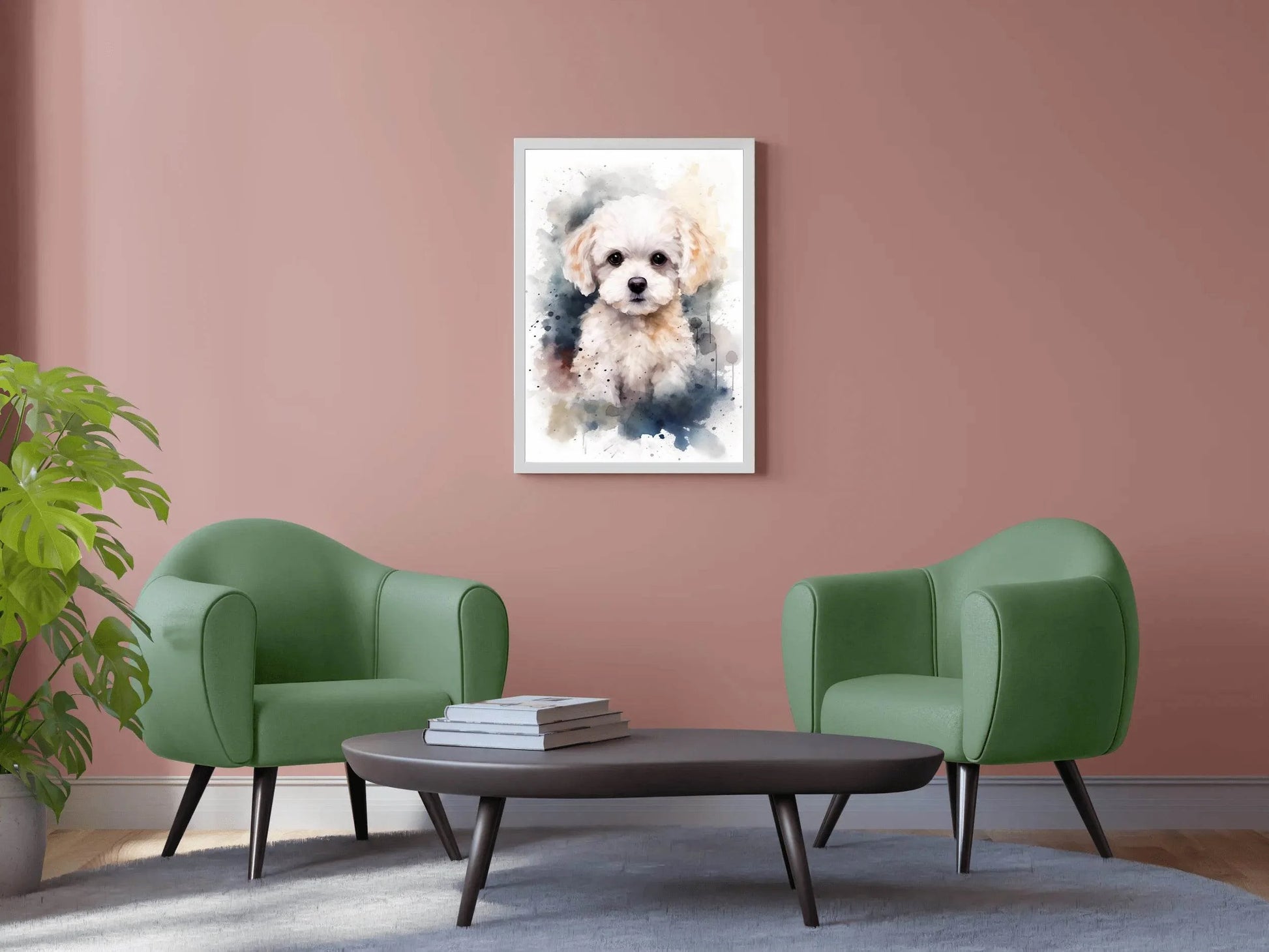 Watercolor Painting of Bichon Frise - beink online art store