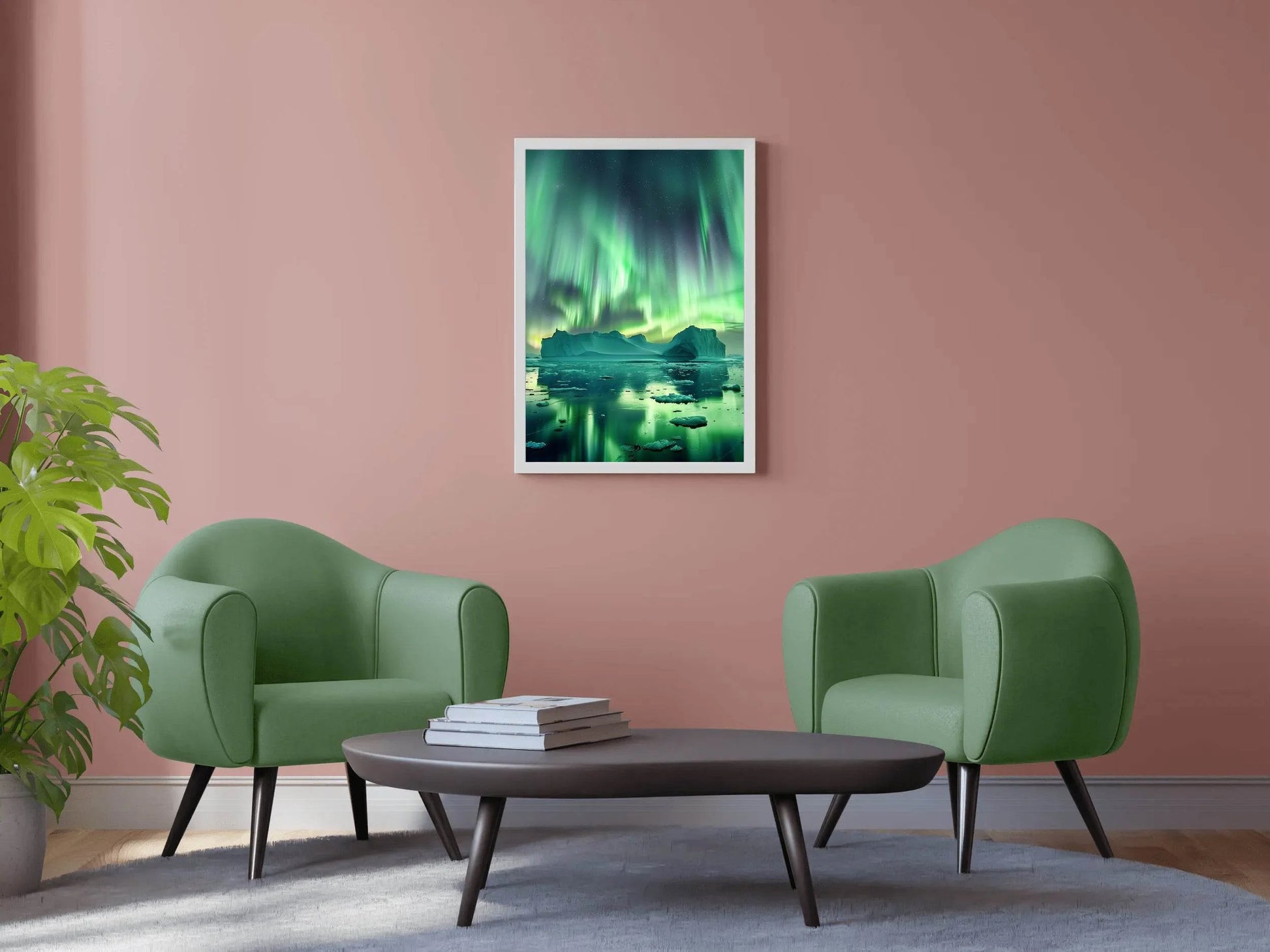 Aurora Borealis Over Iceberg Wall Art - beink online art store