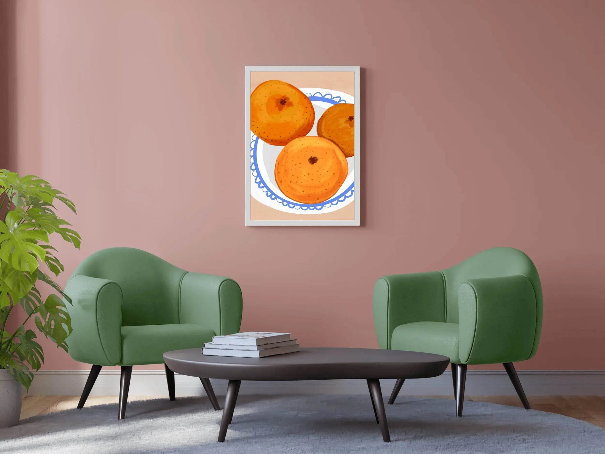 Orange Fruit on A Plate Wall Art - beink online art store