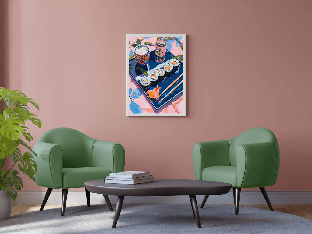 Colorful Sushi Plate Japanese Cuisine Wall Art - beink online art store