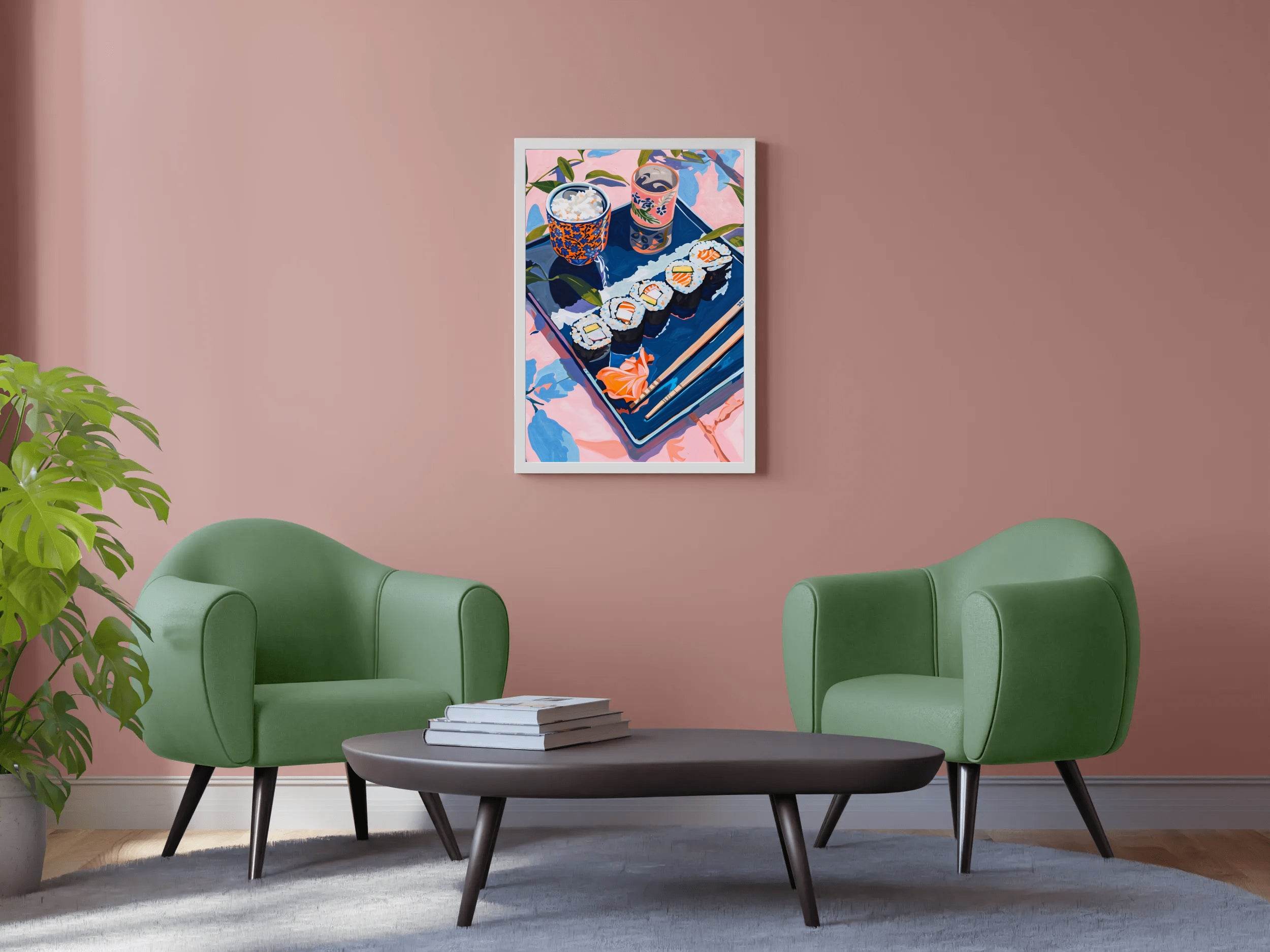 Colorful Sushi Plate Japanese Cuisine Wall Art - beink online art store