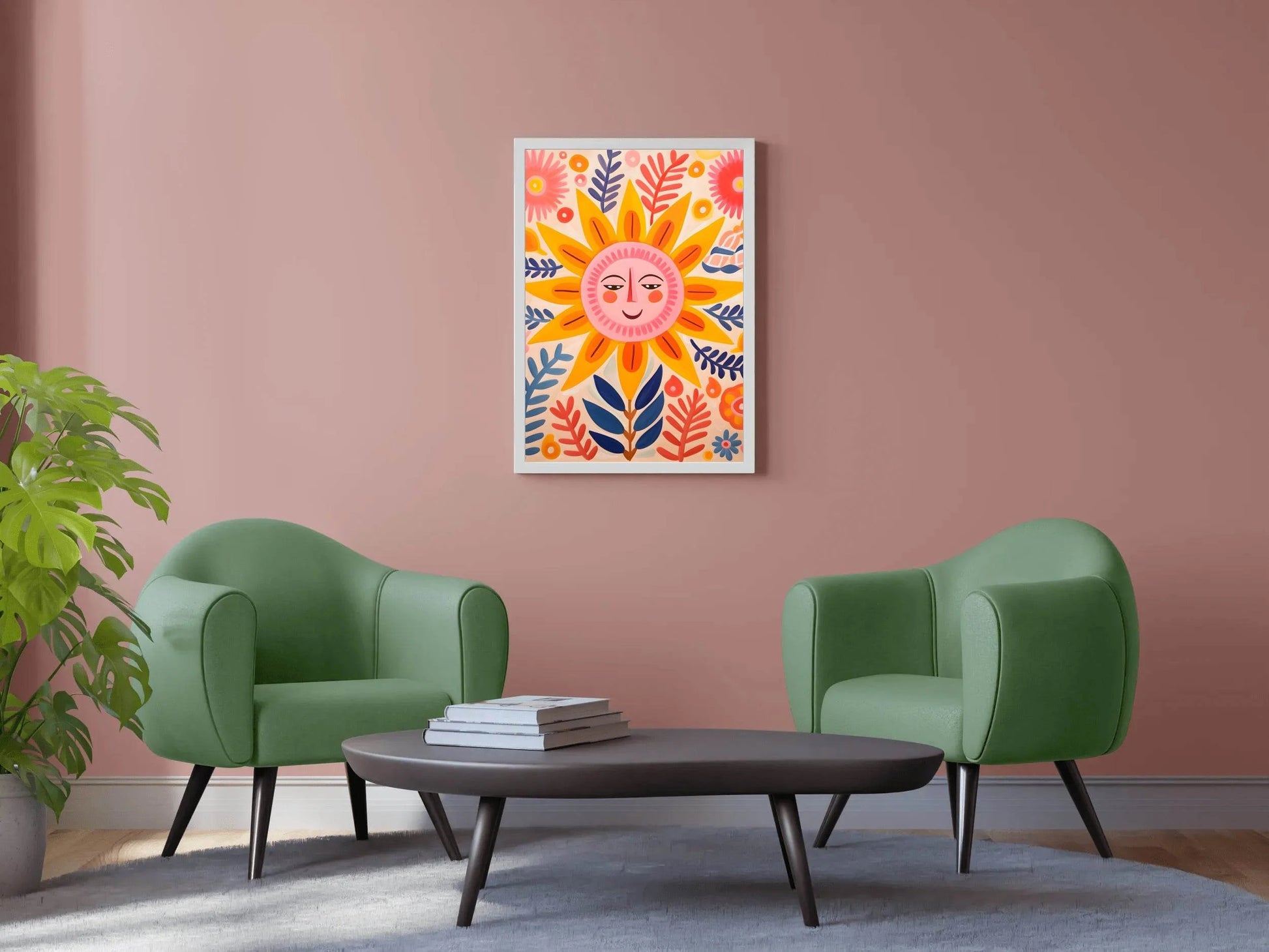 Drawing of Smiling Sun Wall Art - beink online art store