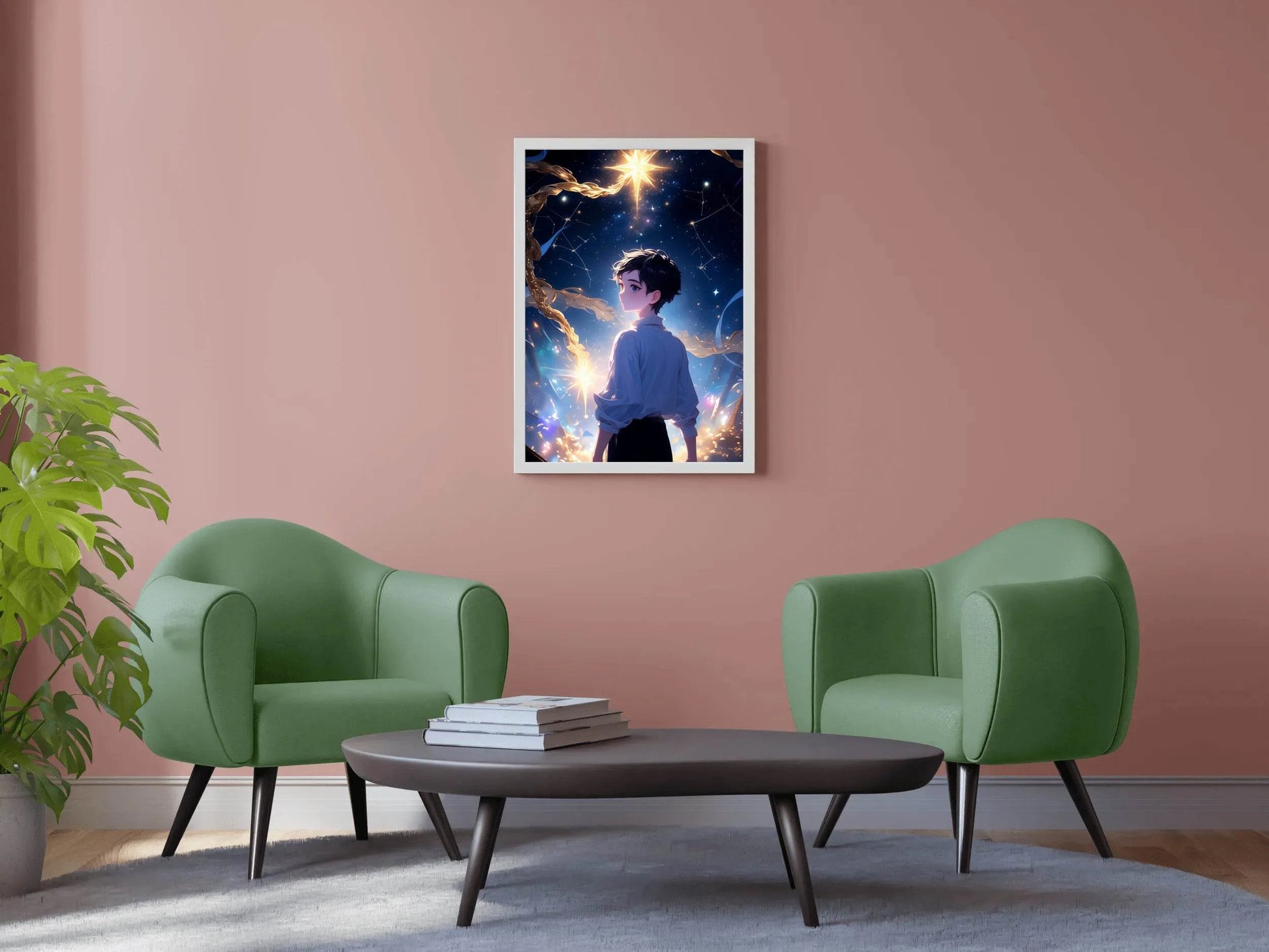Portrait of Anime character with Stars Anime Wall Art - beink online art store