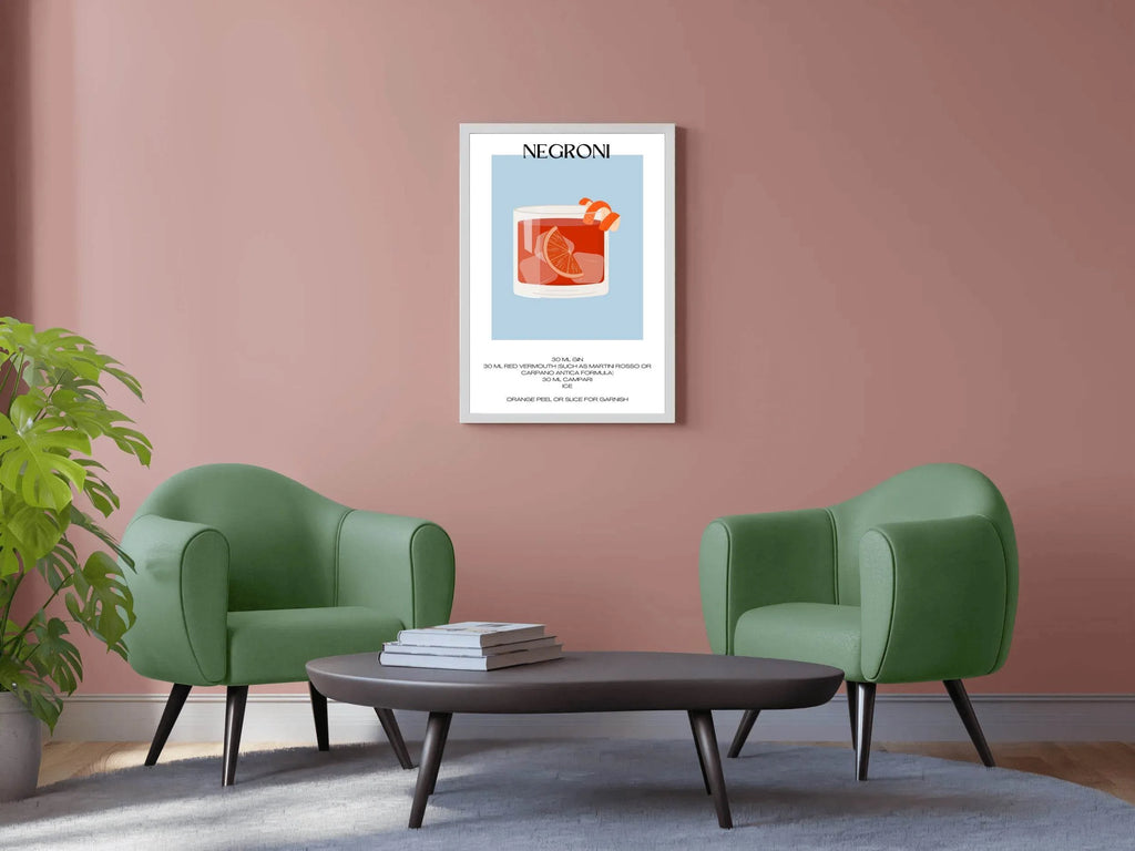 Negroni Cocktail Wall Art - beink online art store