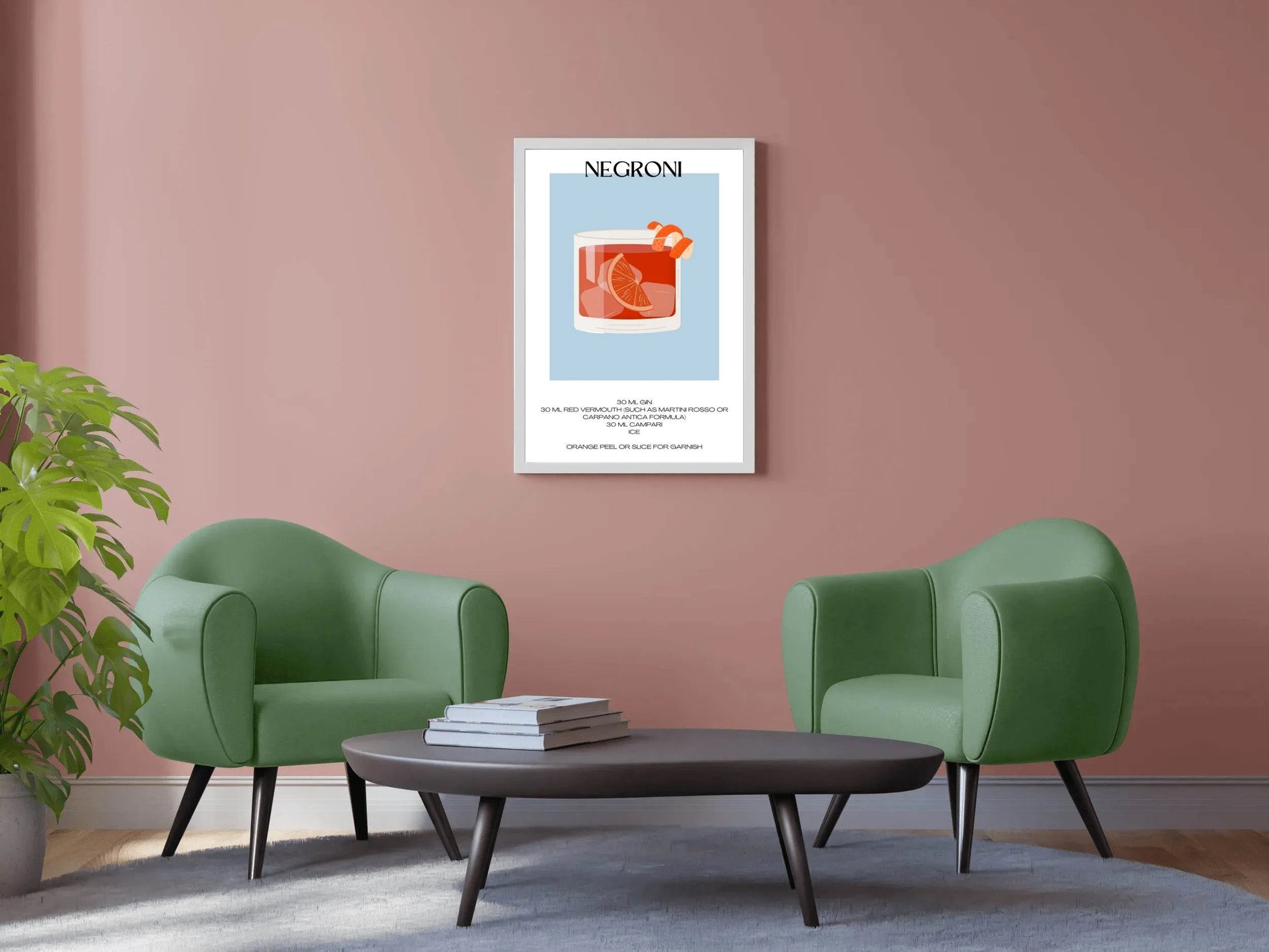 Negroni Cocktail Wall Art - beink online art store