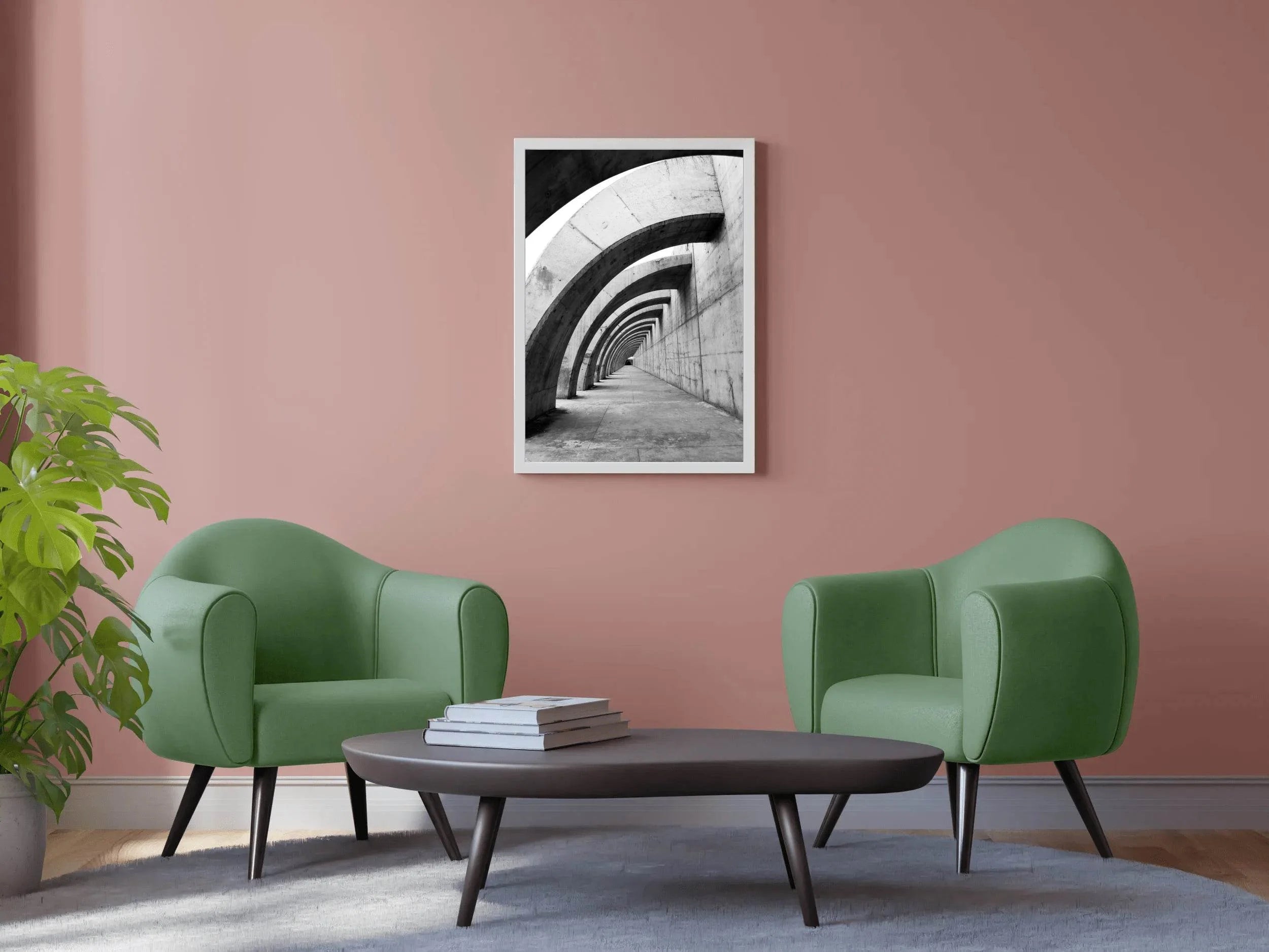 Arch Corridor Black & White Wall Art - beink online art store
