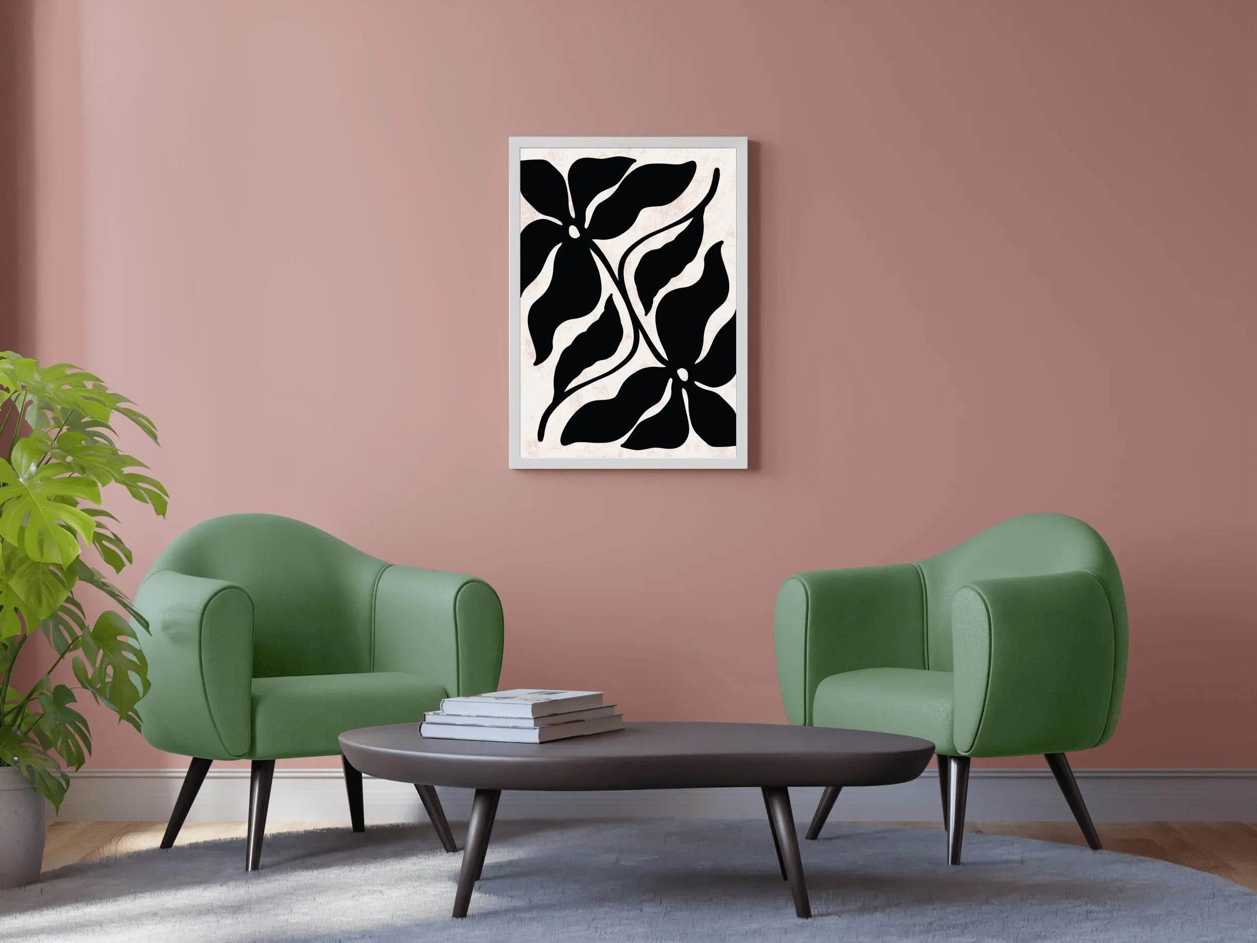 Black and White Floral Pattern ArtWork - beink online art store