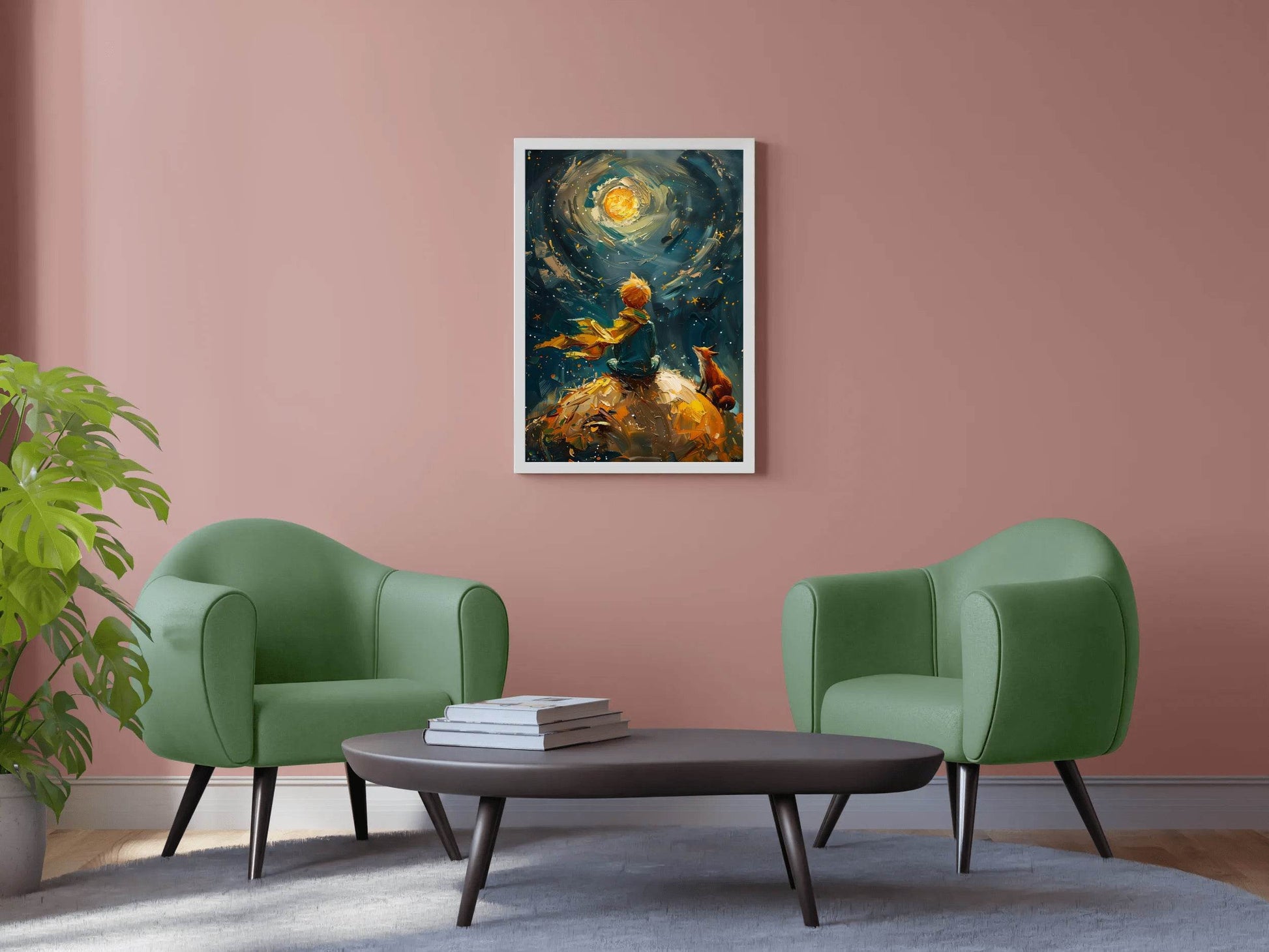Oil Painting of a Boy and a Fox - beink online art store