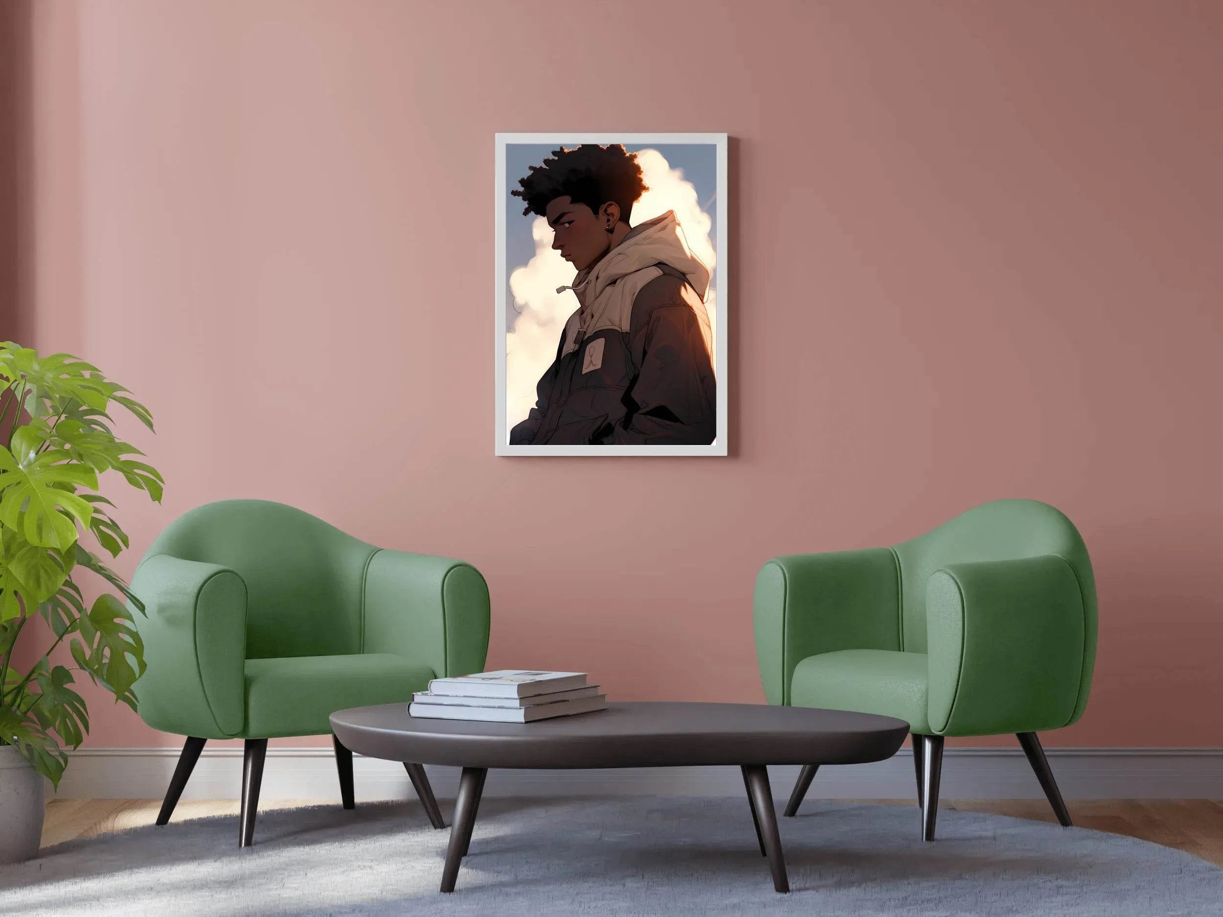 Anime Style Man Portrait Wall Art - beink online art store