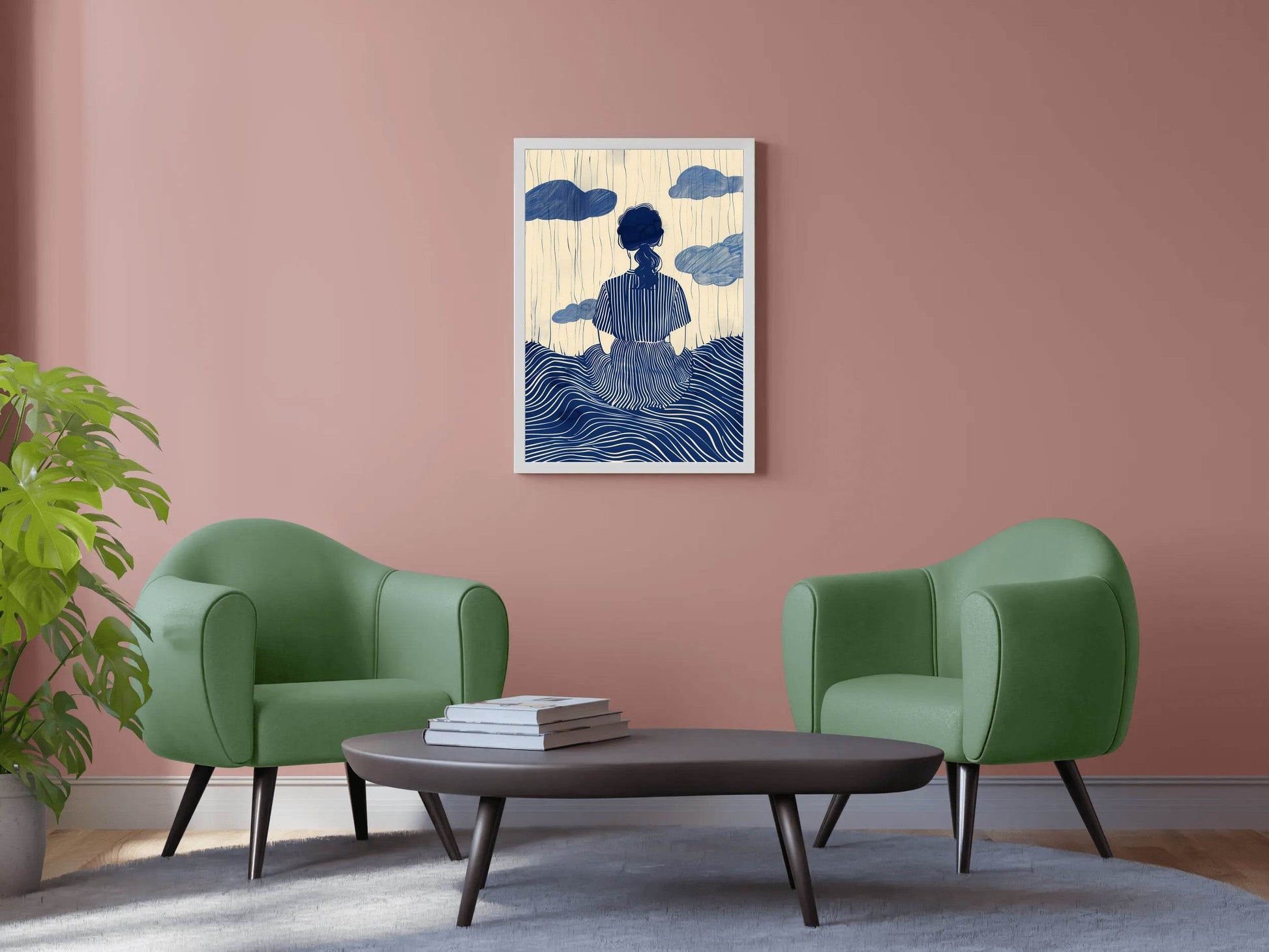 Girl Day Dreaming Modern Wall Art - beink online art store