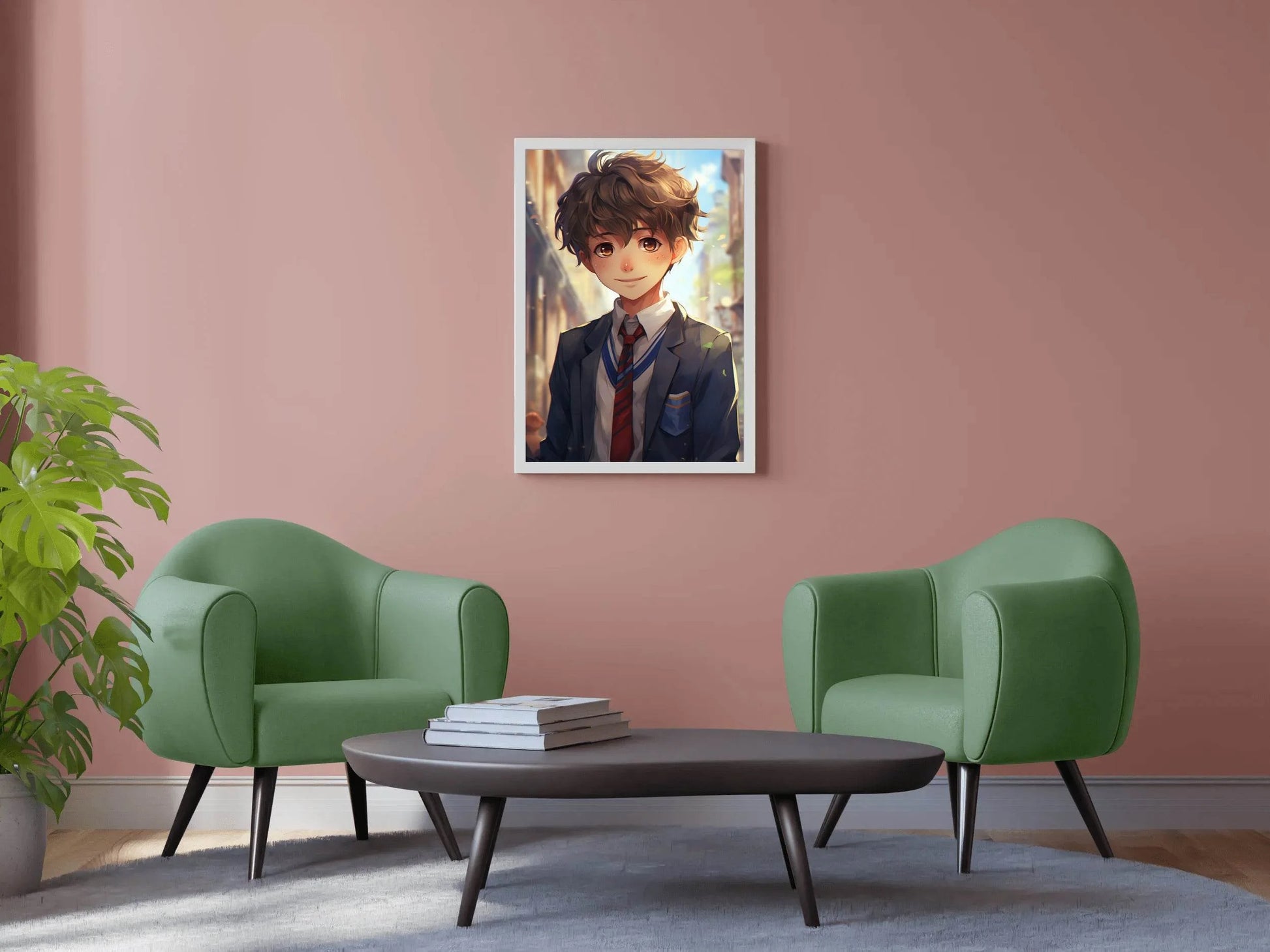 Anime style portrait of young Student school in Uniform Wall Art - beink online art store